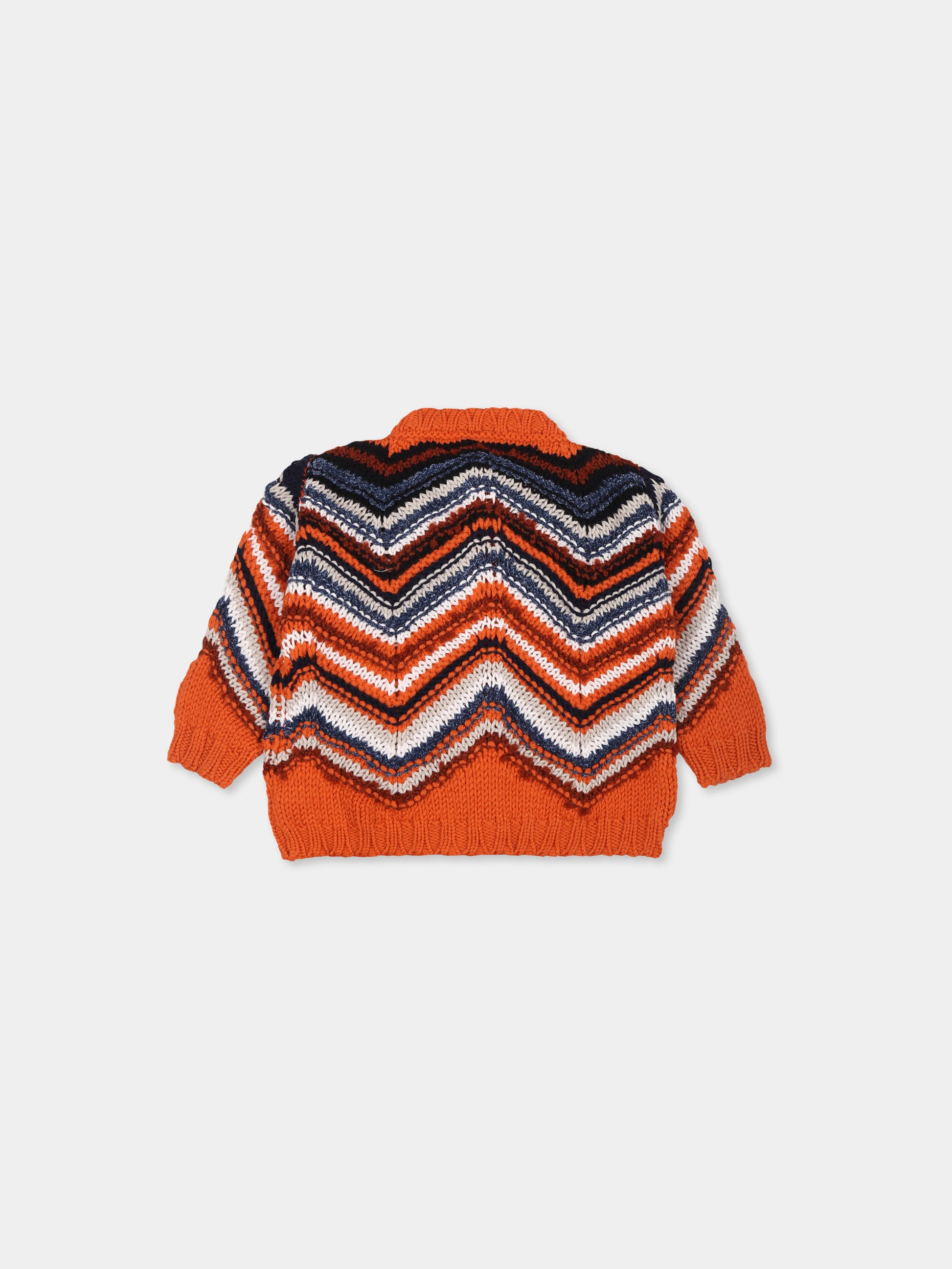 Cardigan arancione per neonato con motivo Chevron,Missoni,MV9530 X0171 998