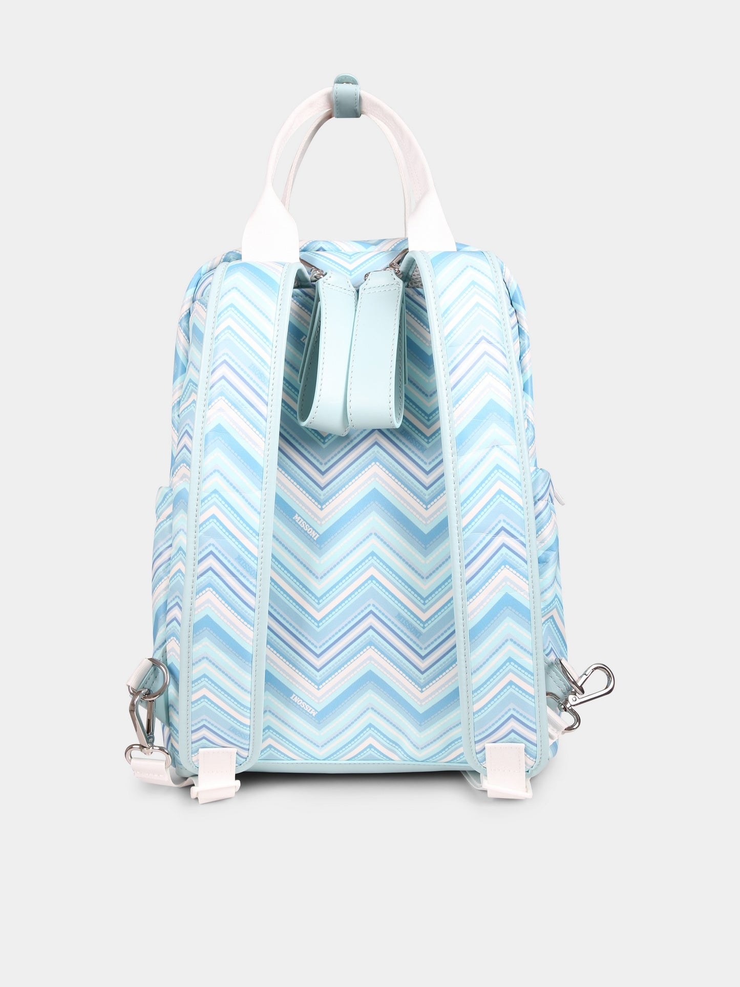 Borsa mamma celeste per neonato con motivo chevron,Missoni,MV0538 N0305 100CE