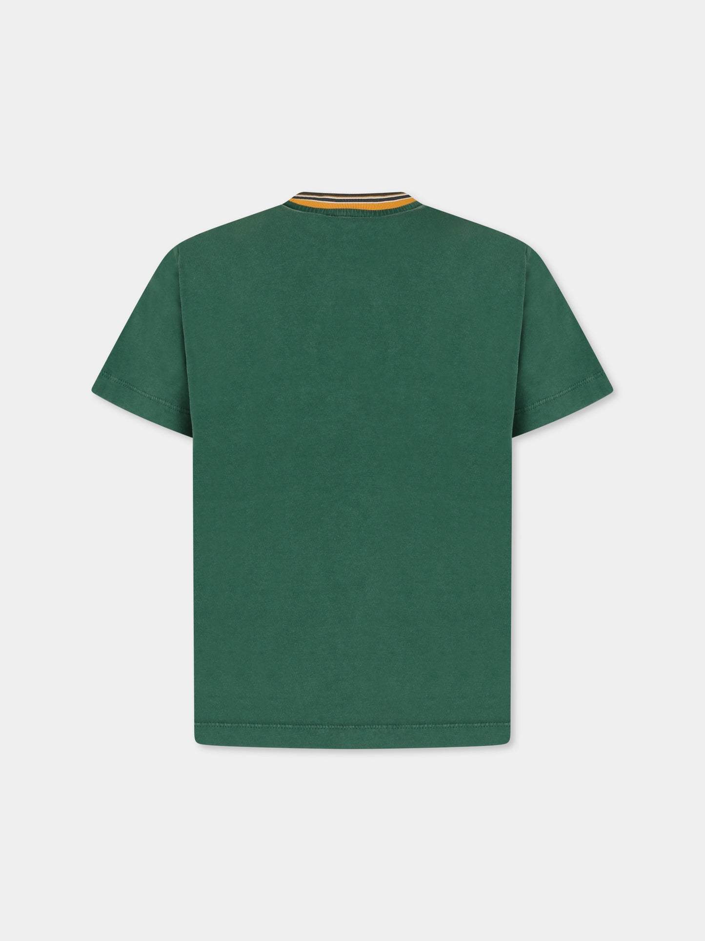 T-shirt verde per bambino con logo,Etro,GV8P31 Z2377 700