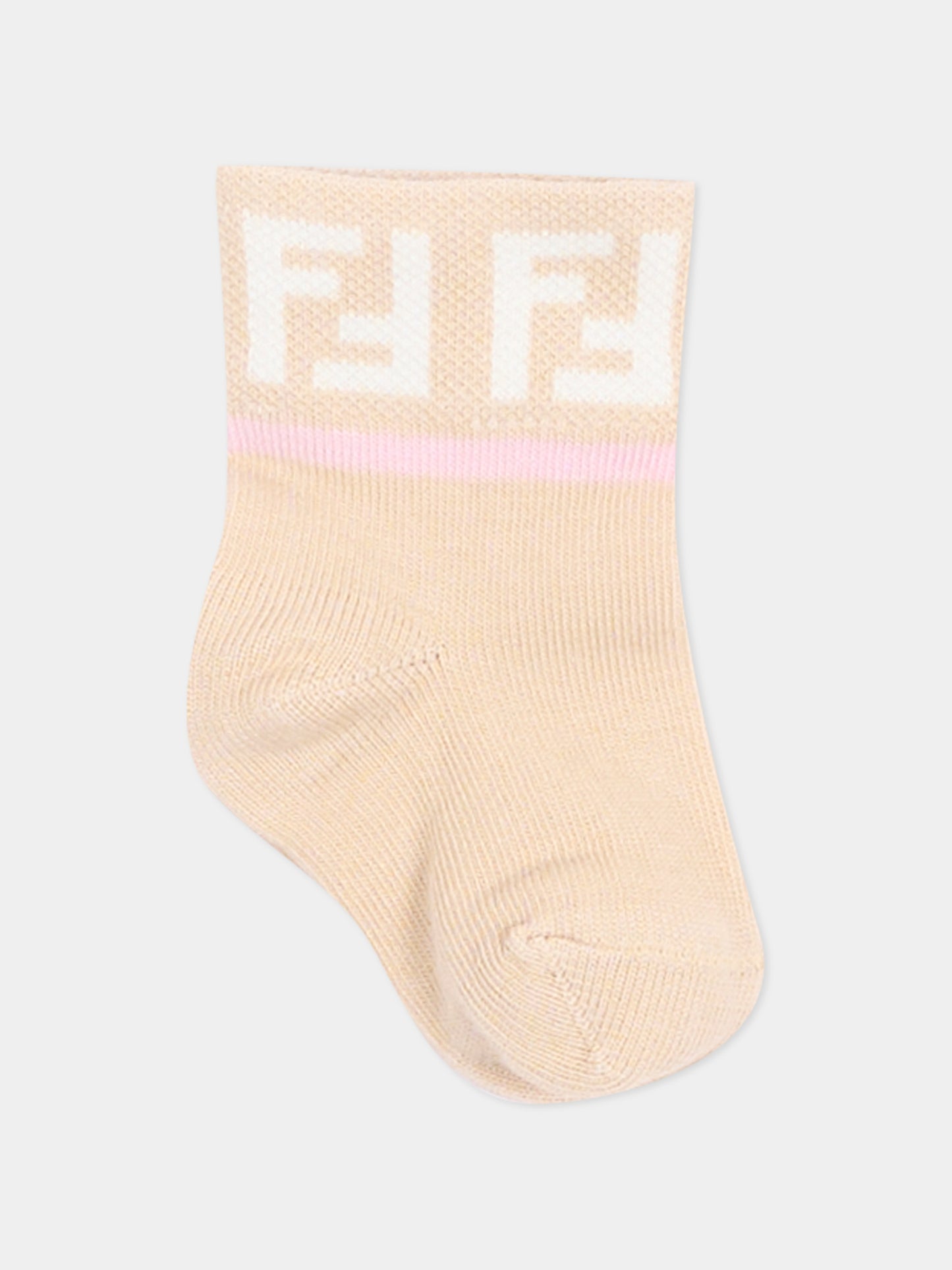 Multicolor socks set for baby girl with double F
