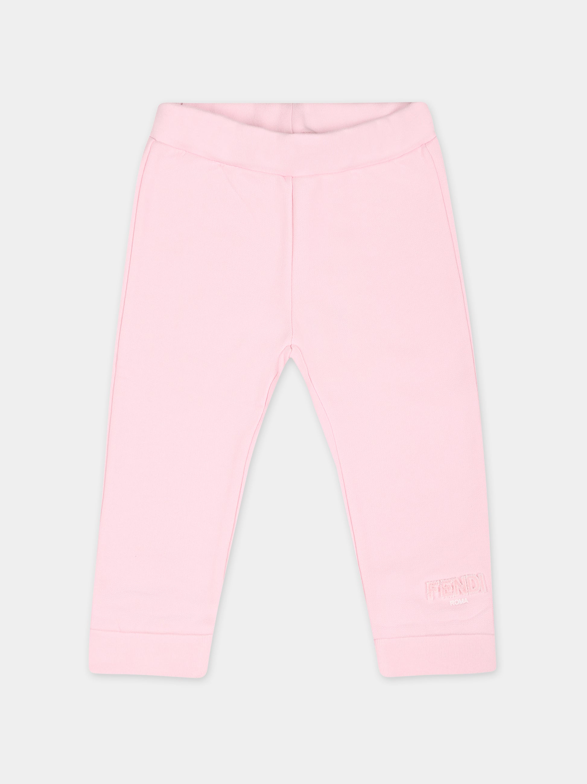 Pantaloni rosa per neonata con logo Fendi,Fendi Kids,BUF226 5V0 F0QE5