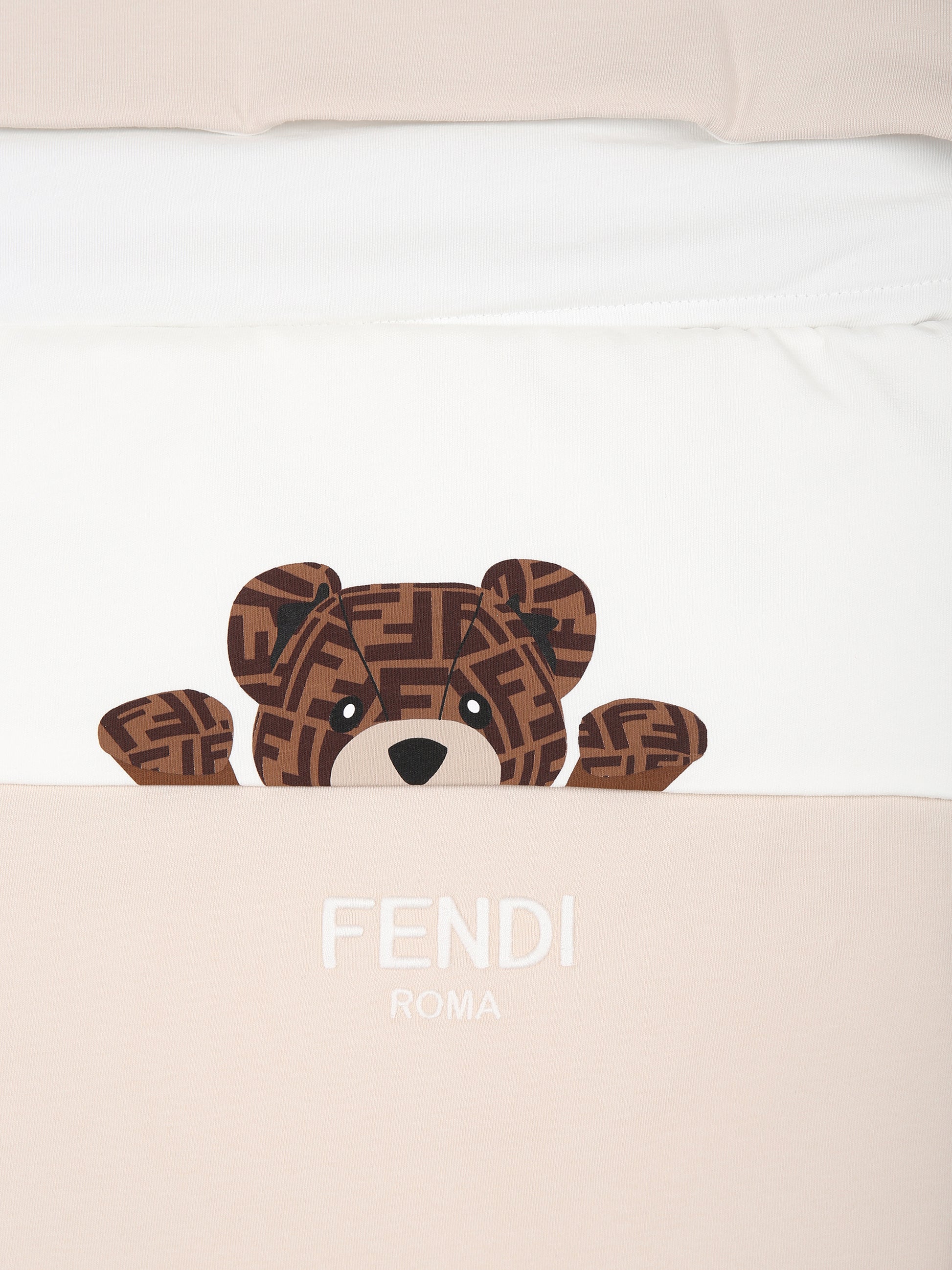 Sacco nanna beige per neonati con orsetto e logo Fendi,Fendi Kids,BUJ281 ST8 F19J5