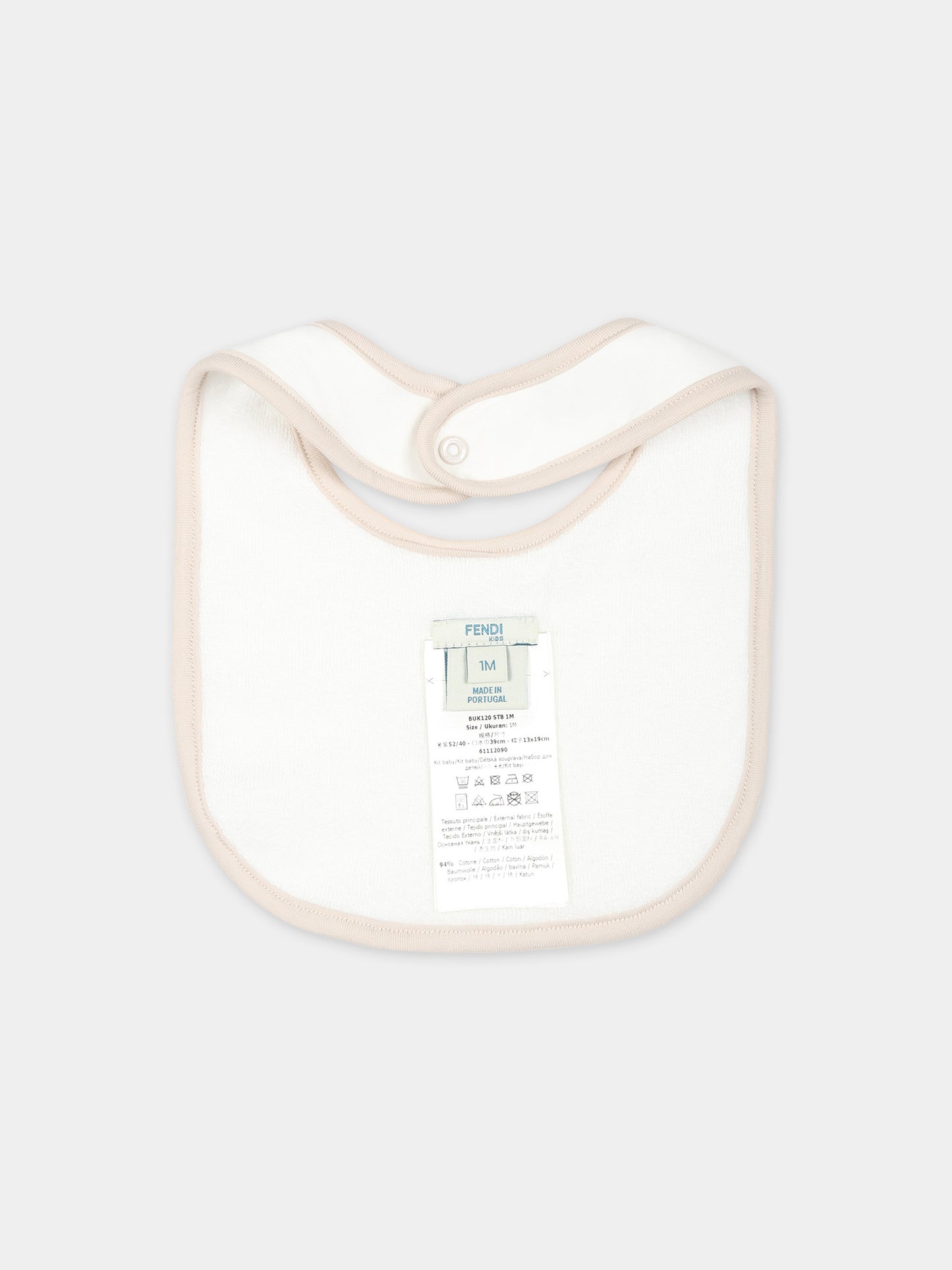 Set tutina beige per neonati con stemma Fendi,Fendi Kids,BUK120 ST8 F19J5