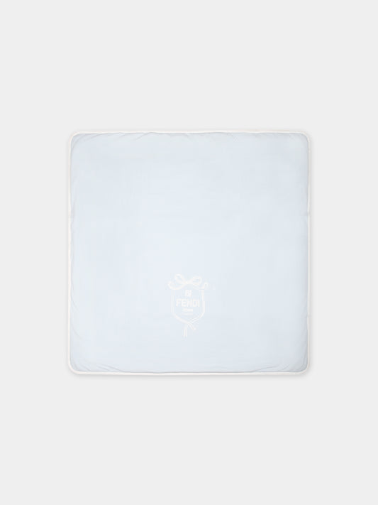 Coperta celeste per neonato con logo Fendi,Fendi Kids,BUJ280 ST8 F19J4
