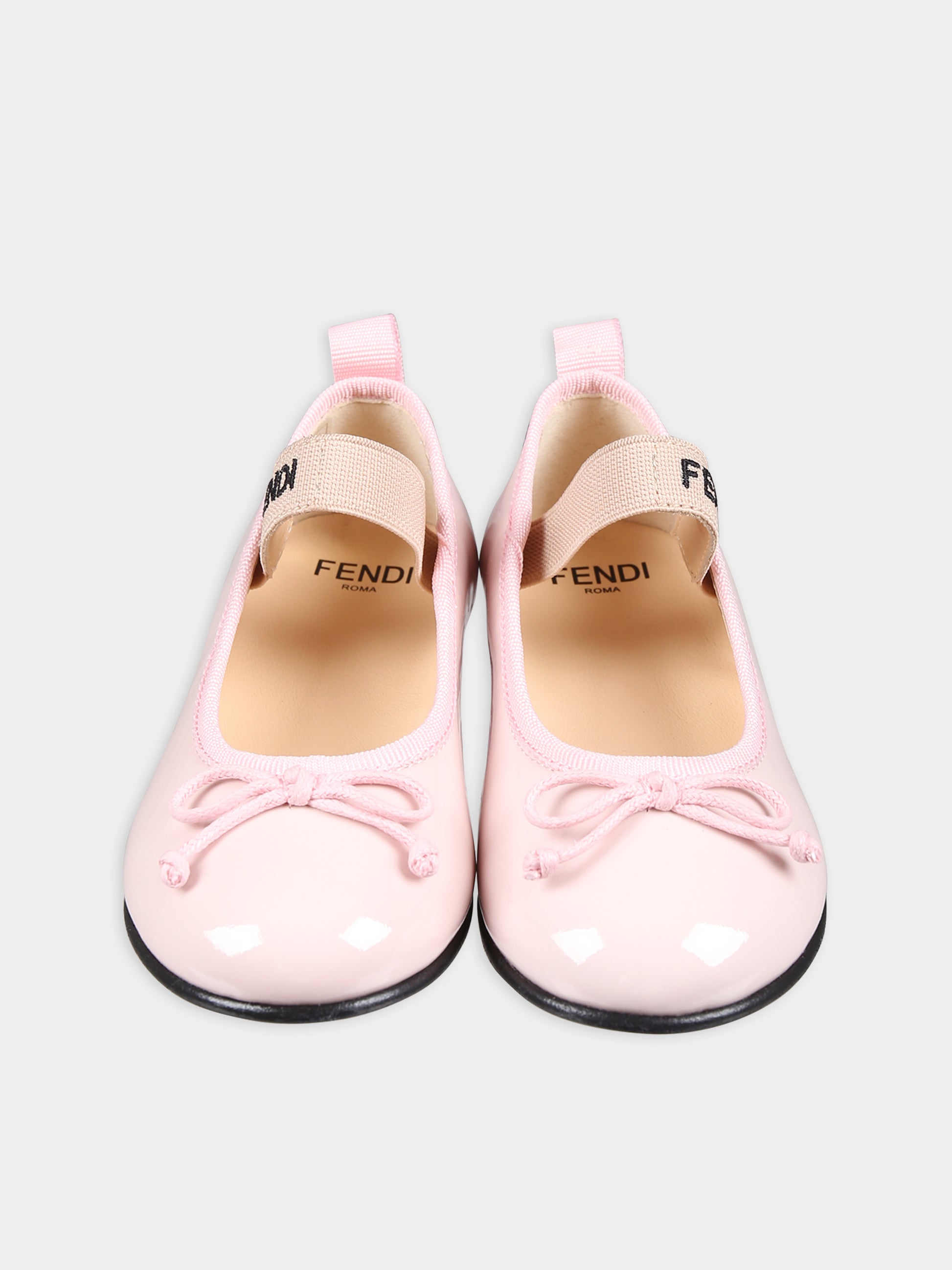 Ballerine rosa per neonata con logo,Fendi Kids,JFR377 ARIP F1NJD