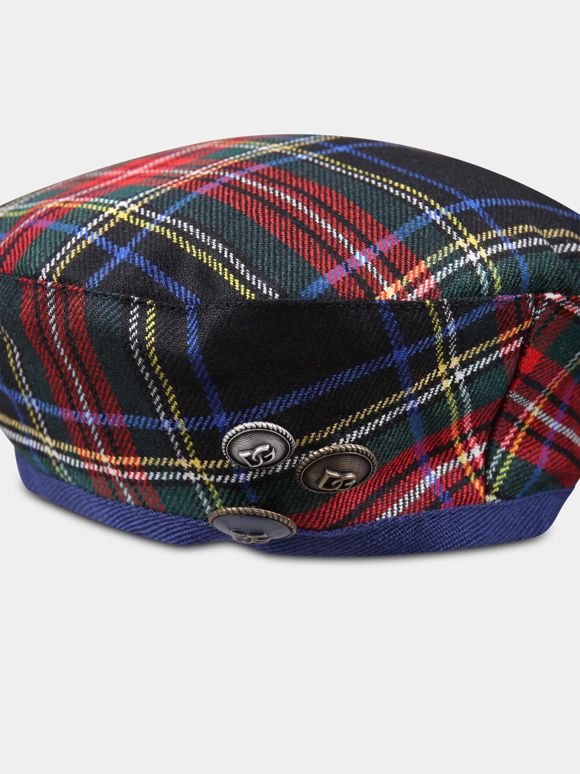 Basco blu per bambina con motivo tartan,Dolce & Gabbana Kids,LB5H43 FQMG9 S8100