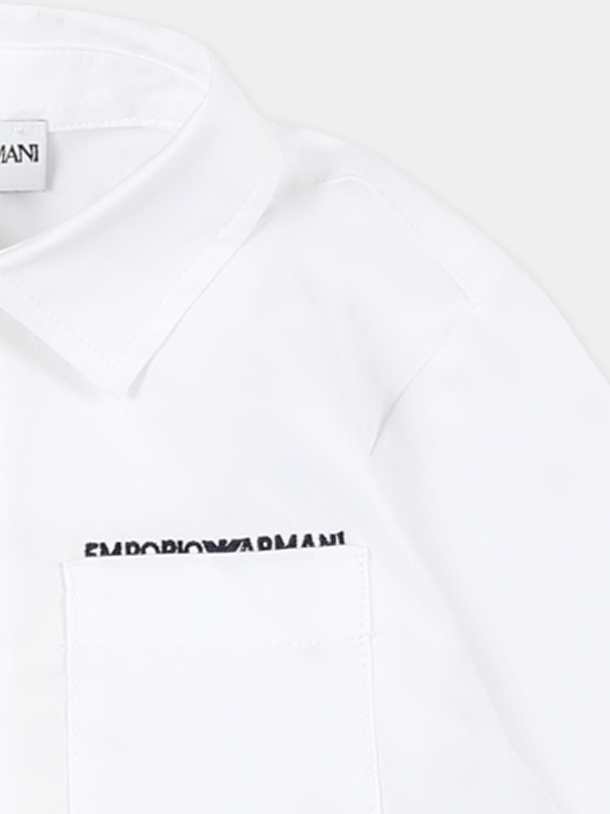 Camicia bianca per neonato con logo,Emporio Armani,6DHC31 4NJHZ 0101