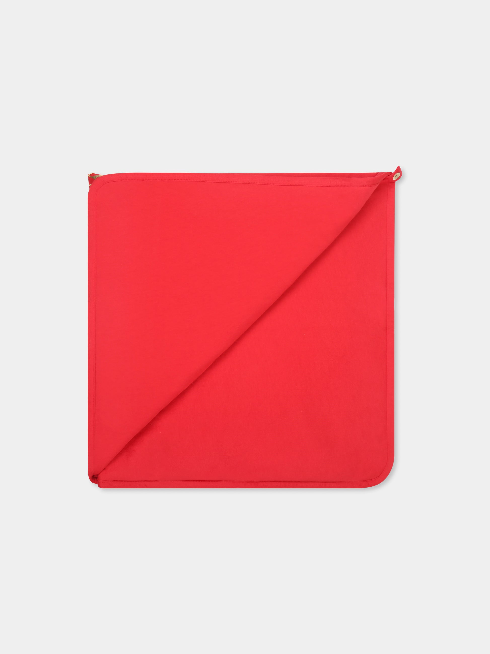 Coperta rossa per neonati con logo,Balmain Kids,BV0580 Z0082 414OR