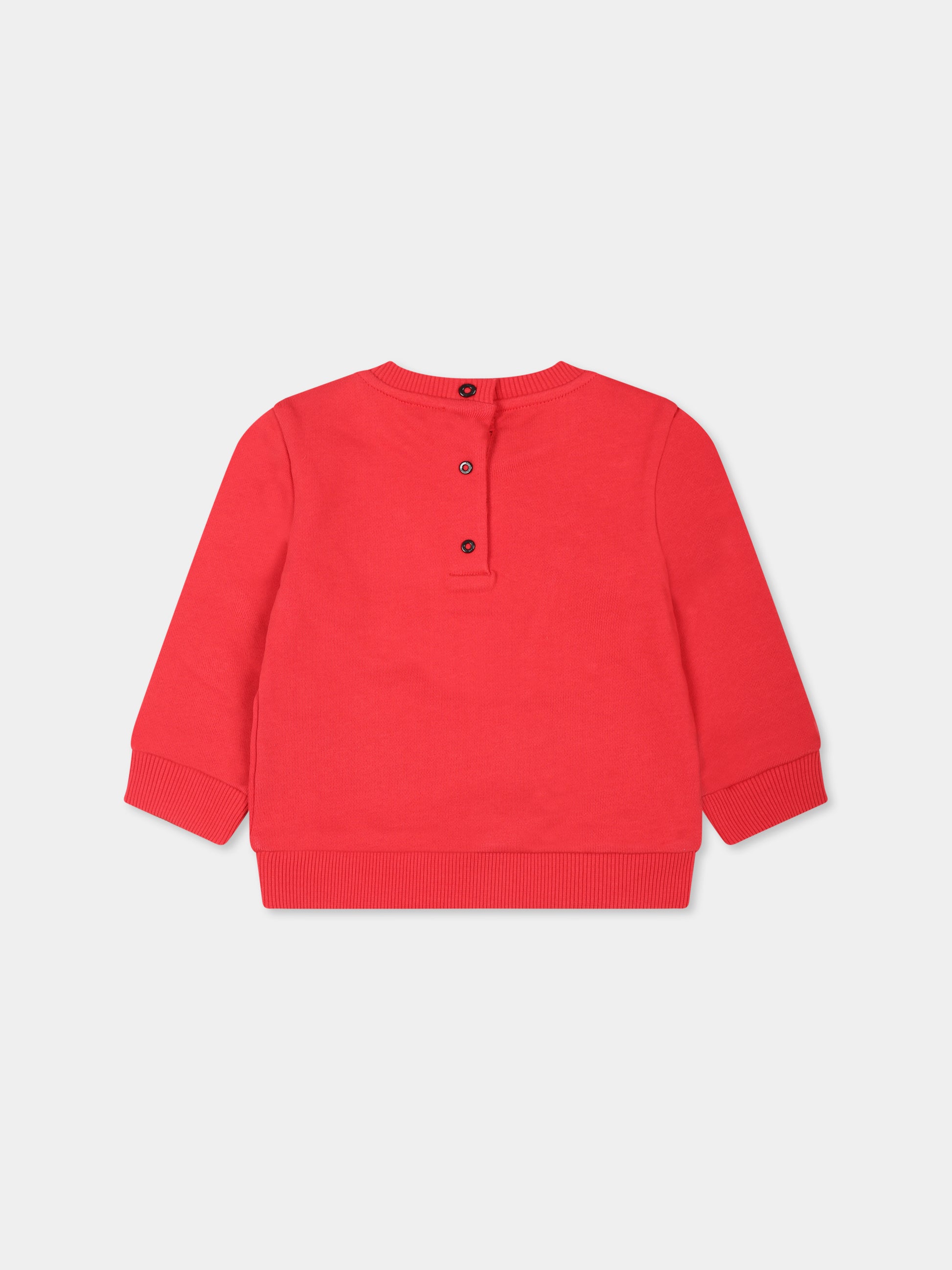 Felpa rossa per neonati con logo,Balmain Kids,BV4560 Z1753 414NE