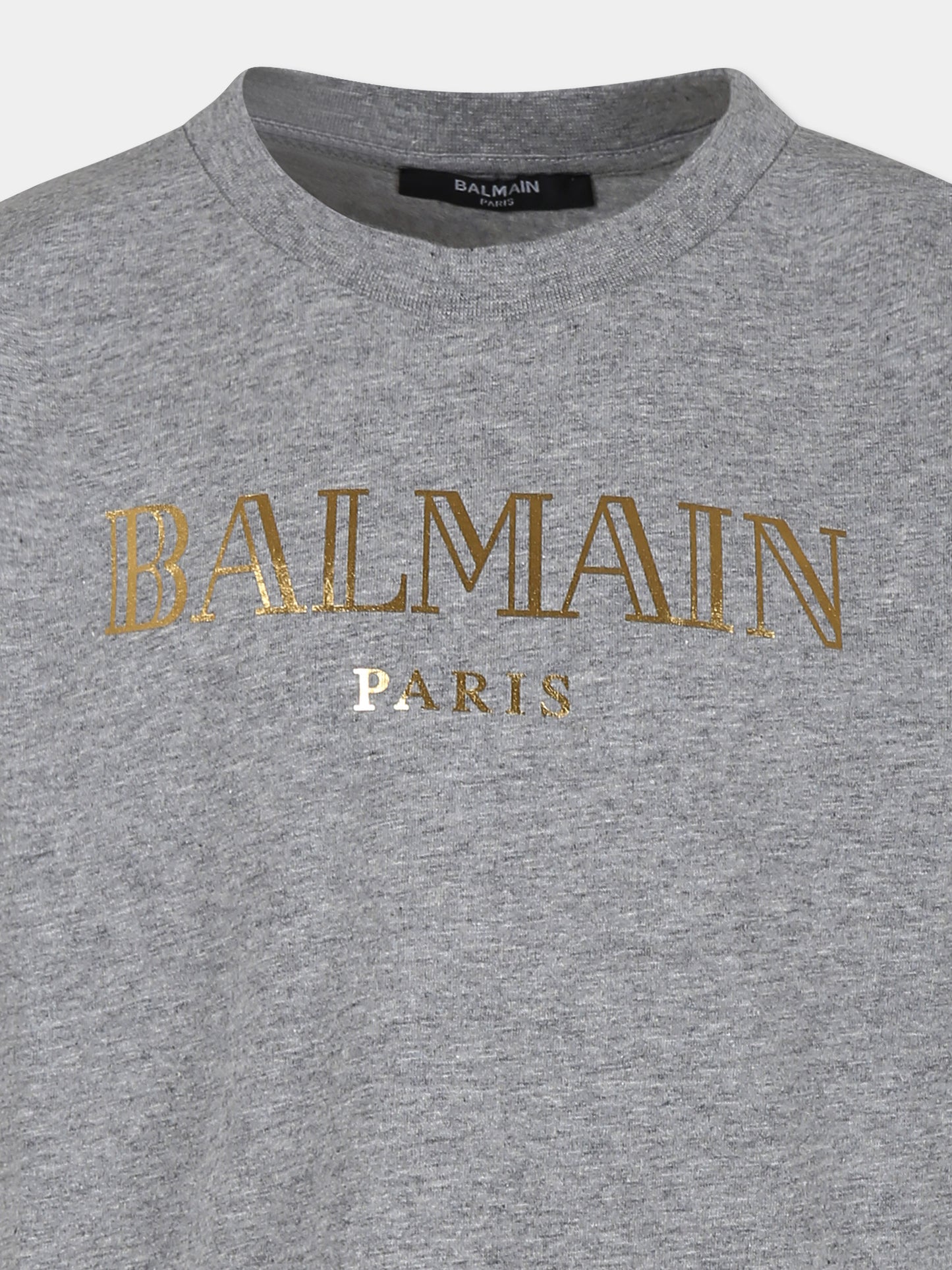 T-shirt grigia per bambini con logo,Balmain Kids,BV8R41 Z0207 806OR