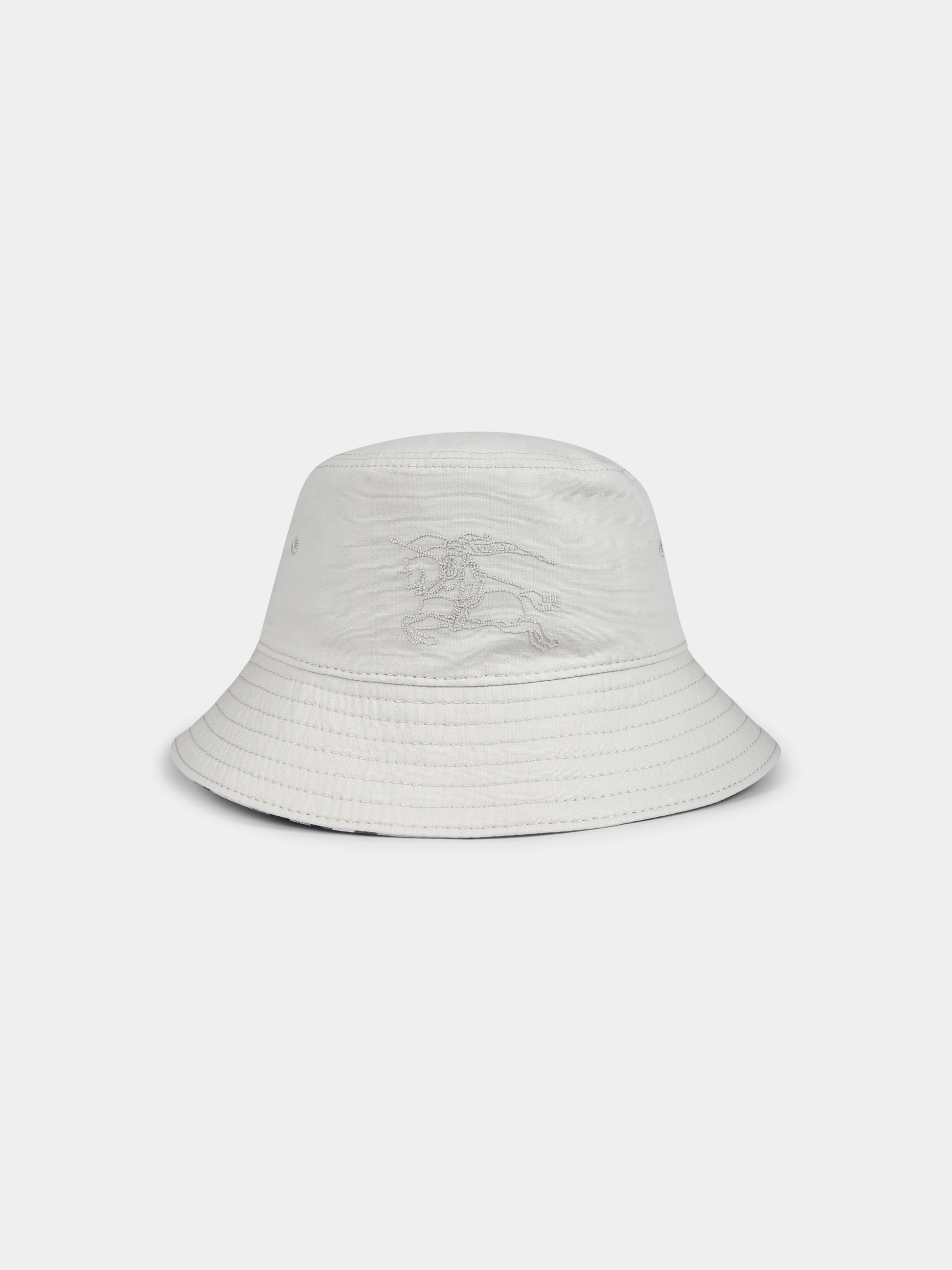 Cloche reversibile grigia per bambini con cavaliere equestre,Burberry Kids,8089432 B9629