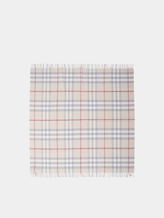 Coperta beige per neonati con check vintage,Burberry Kids,8089654 A2205