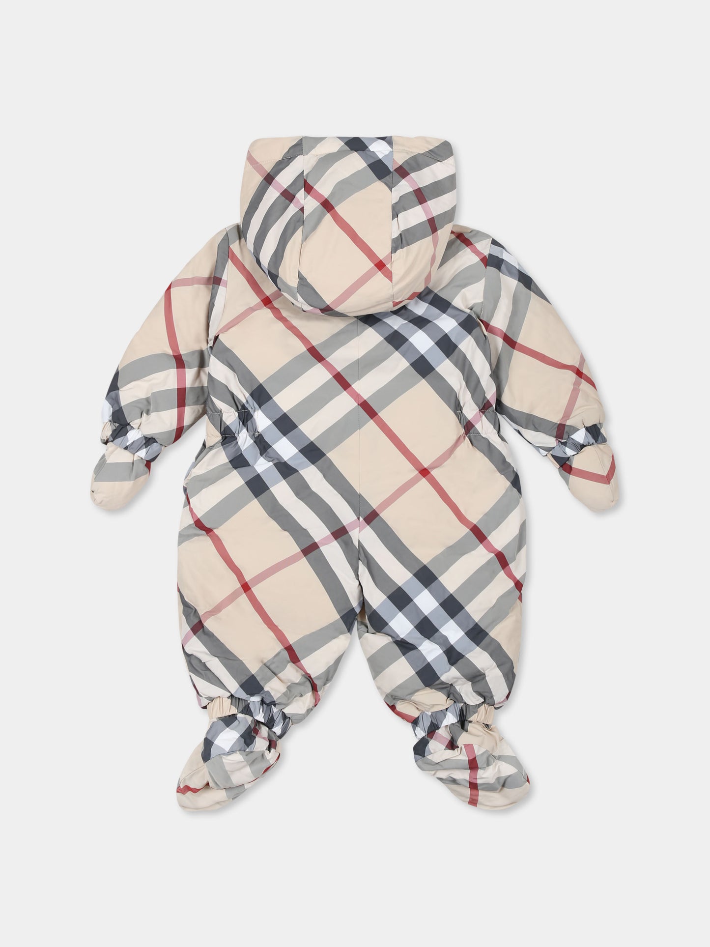 Piumino beige per neonati con check vintage,Burberry Kids,8088754 A2205