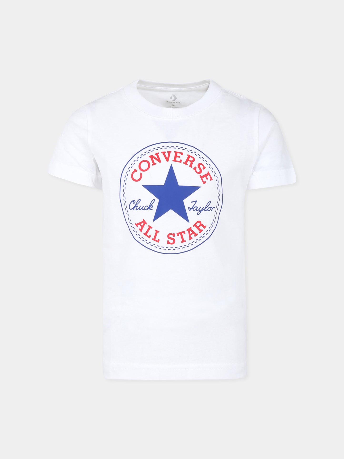 T-shirt bianca per bambini con logo,Converse,866500 001