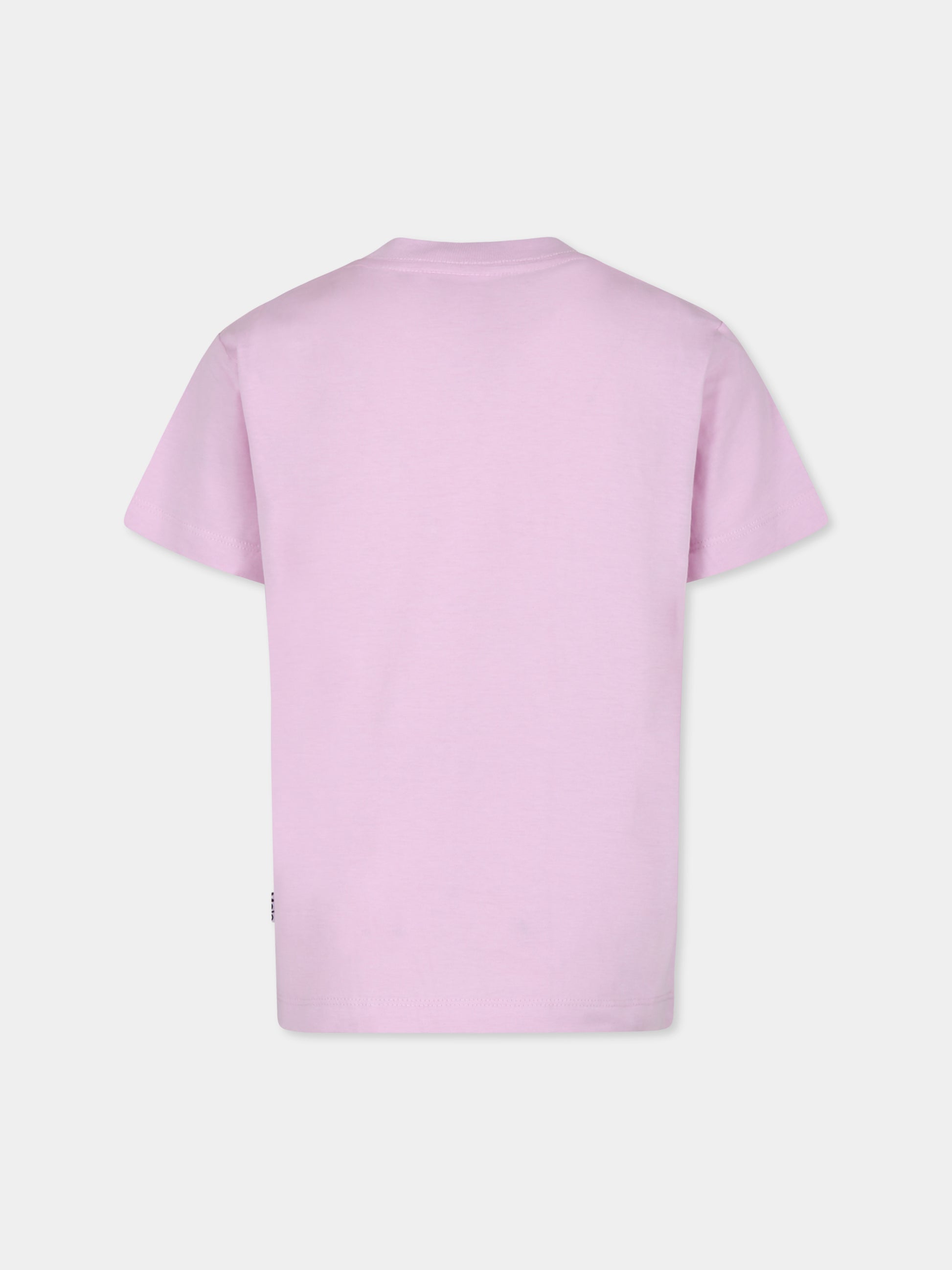 T-shirt rosa per bambina con stampa smile,Molo,2W24A204 3684