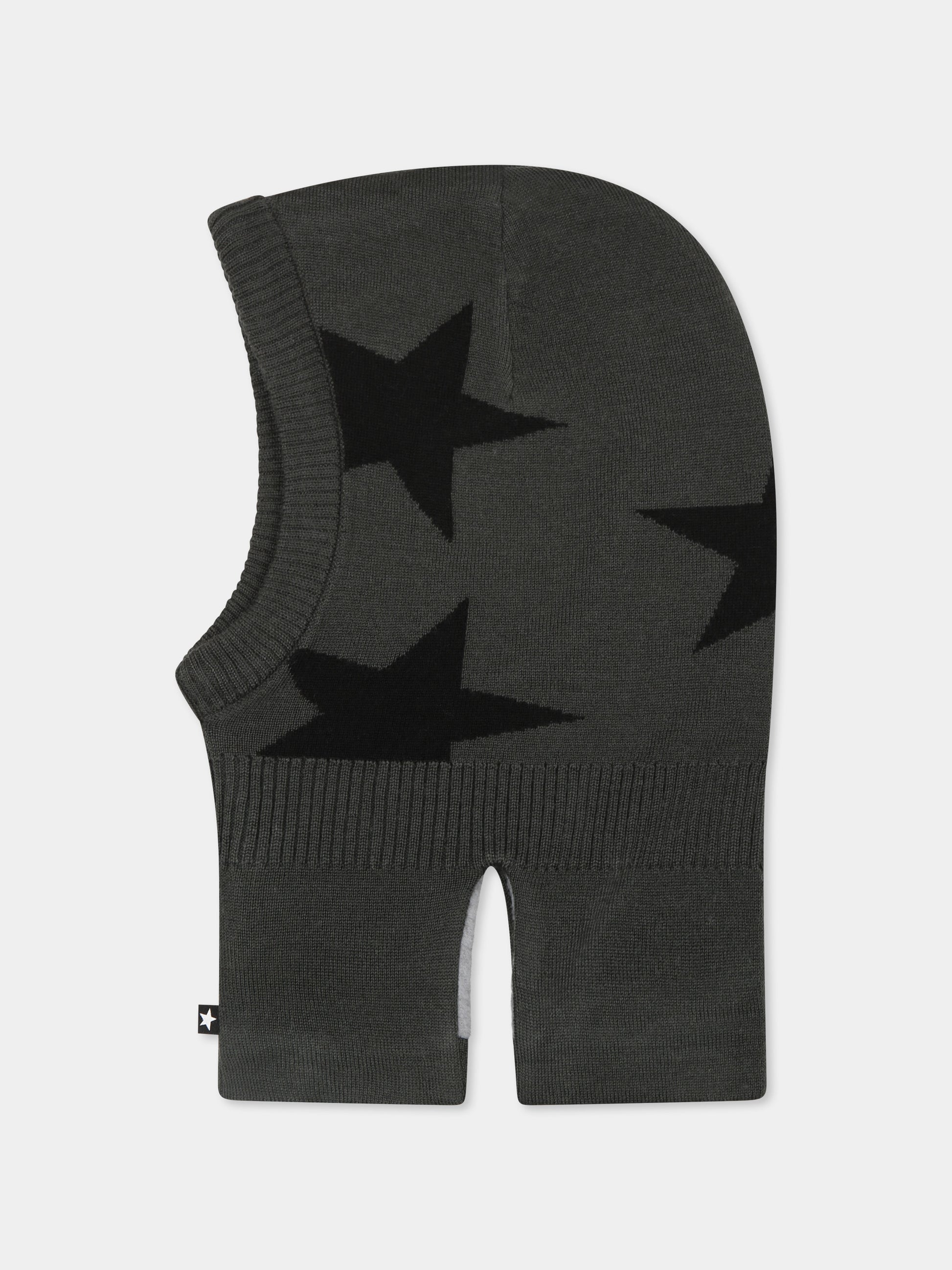 Balaclava verde Snow per bambini con stelle,Molo,7W24S401 8563