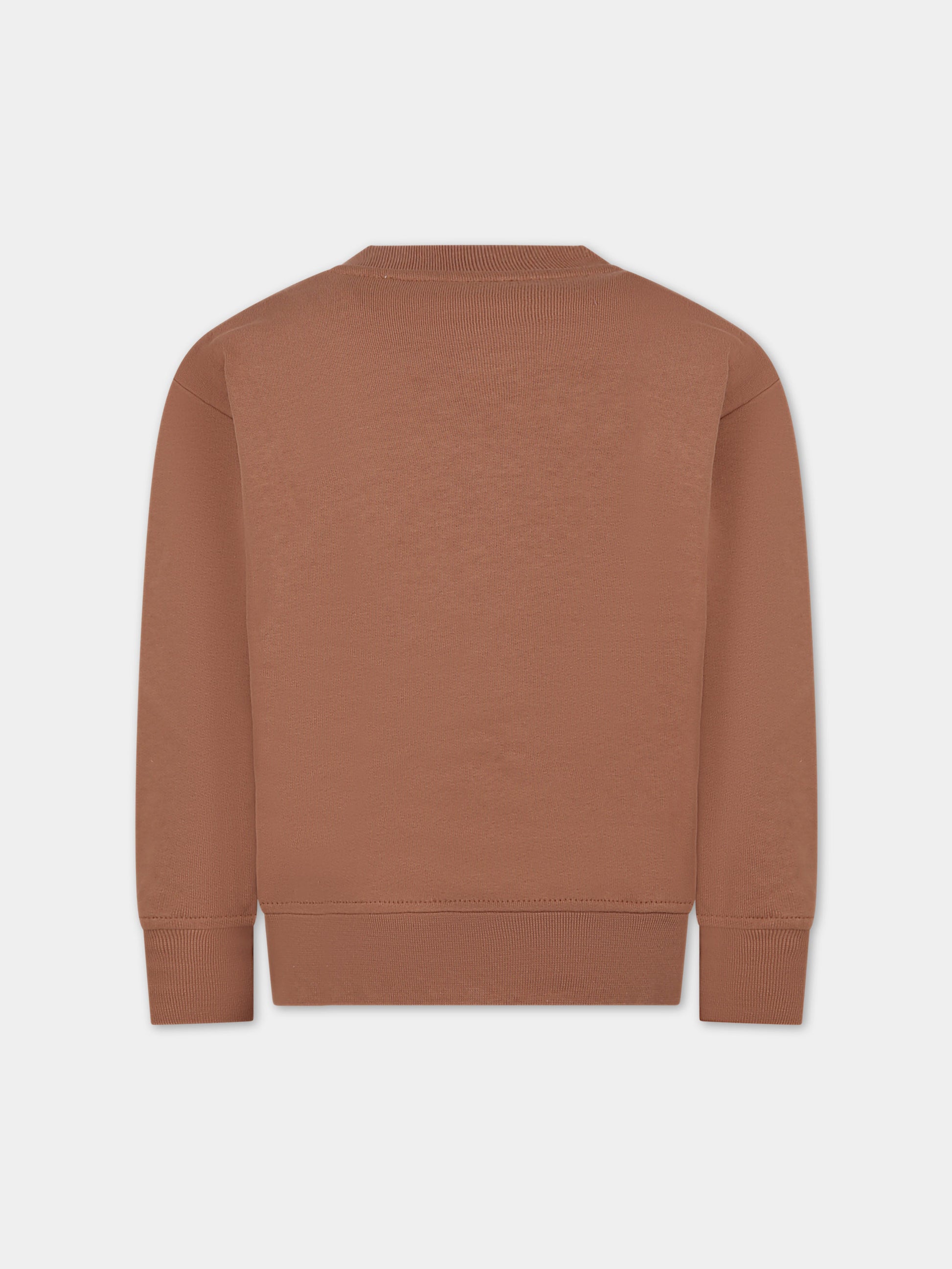 Felpa beige per bambino con logo,Msgm Kids,F3MSJBSW203 924