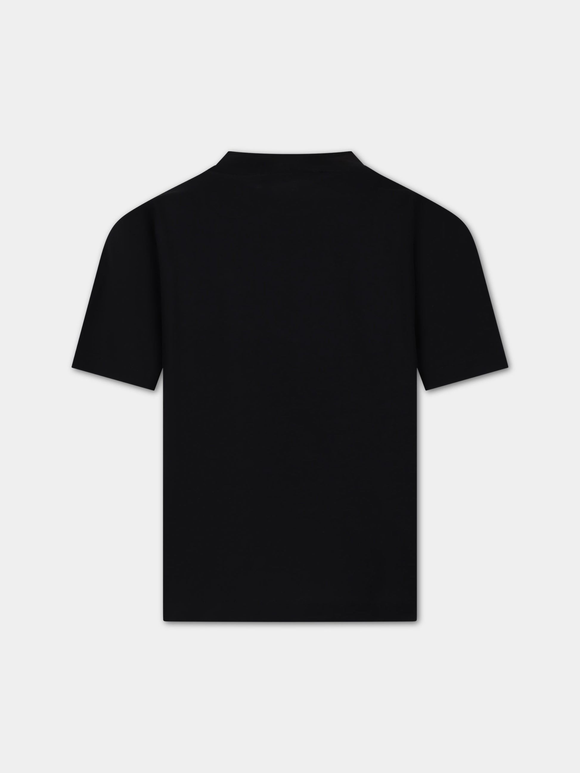 T-shirt nera per bambino con logo,Msgm Kids,F3MSJBTH200 110