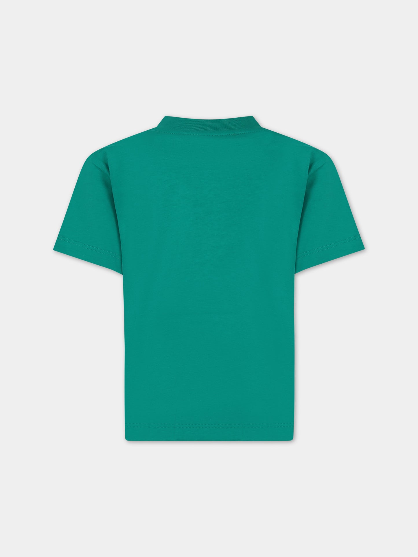 T-shirt verde per bambina con logo,Msgm Kids,F3MSJUTH011 080