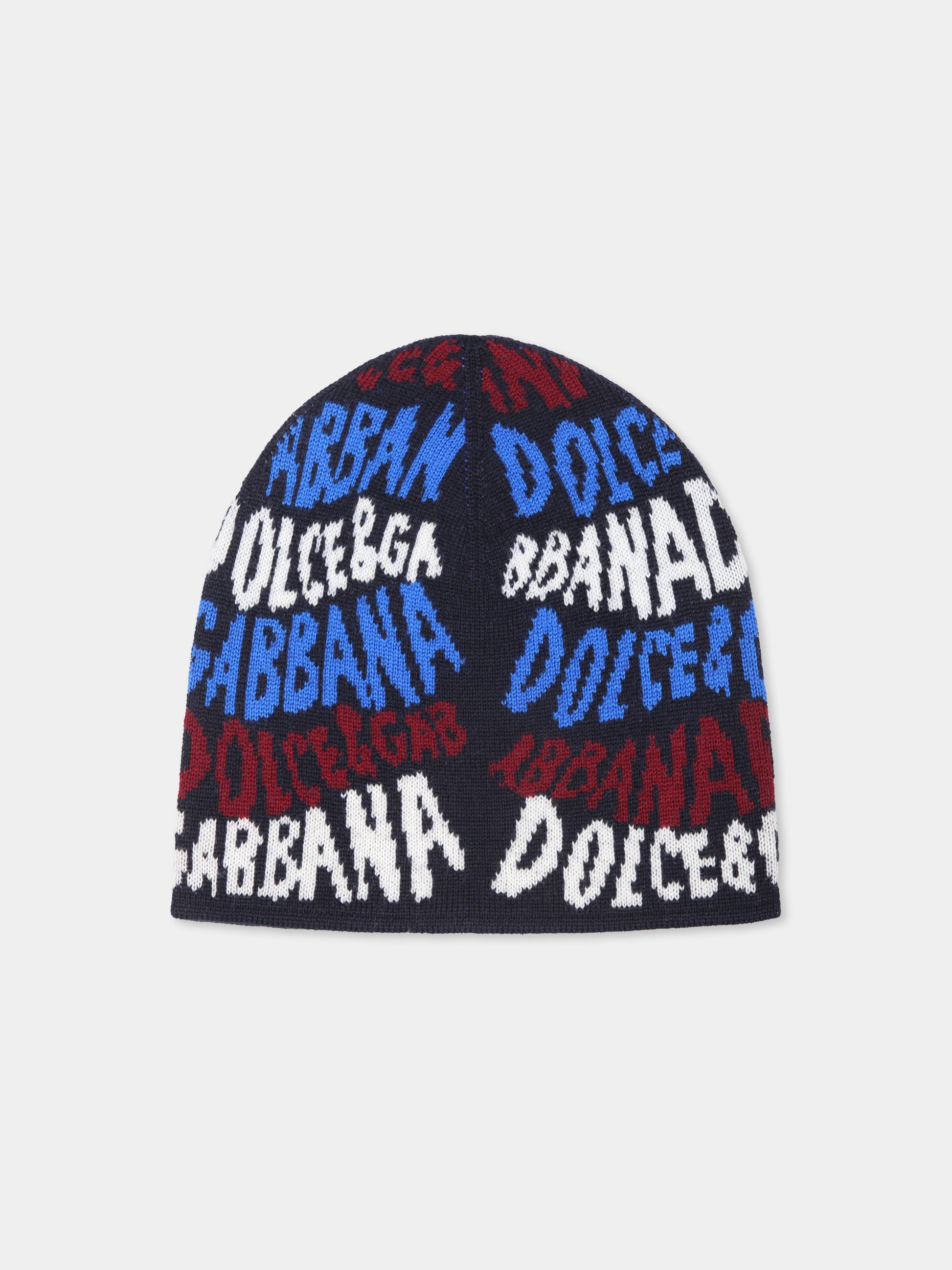 Berretto blu per bambino con logo,Dolce & Gabbana Kids,LBKH93 JCVV3 S9000