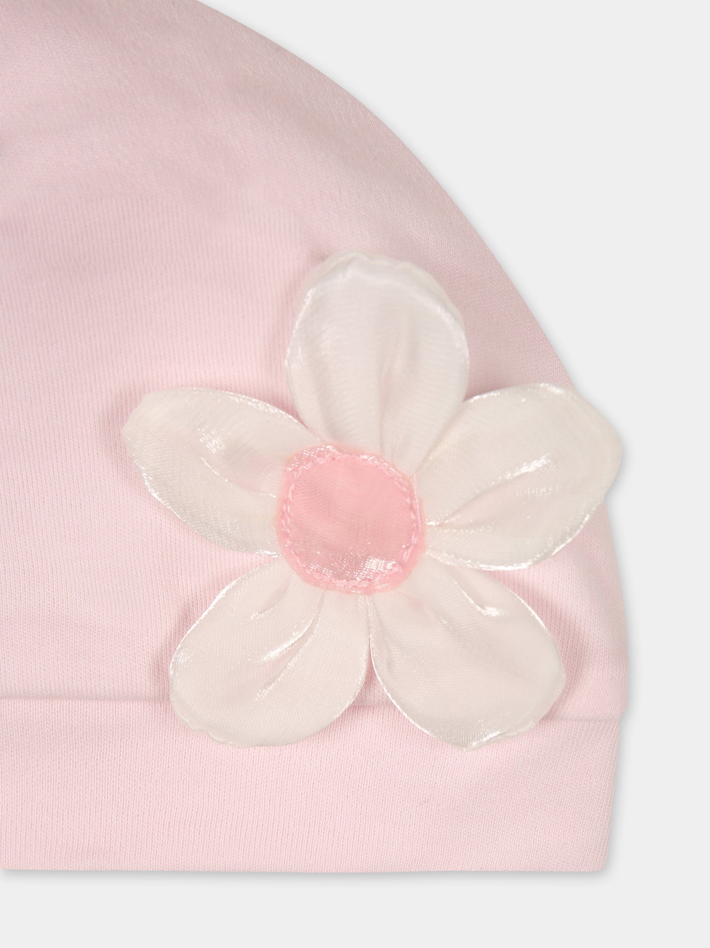 Cappello rosa per neonata con fiore,Monnalisa,35D003 4004 0091