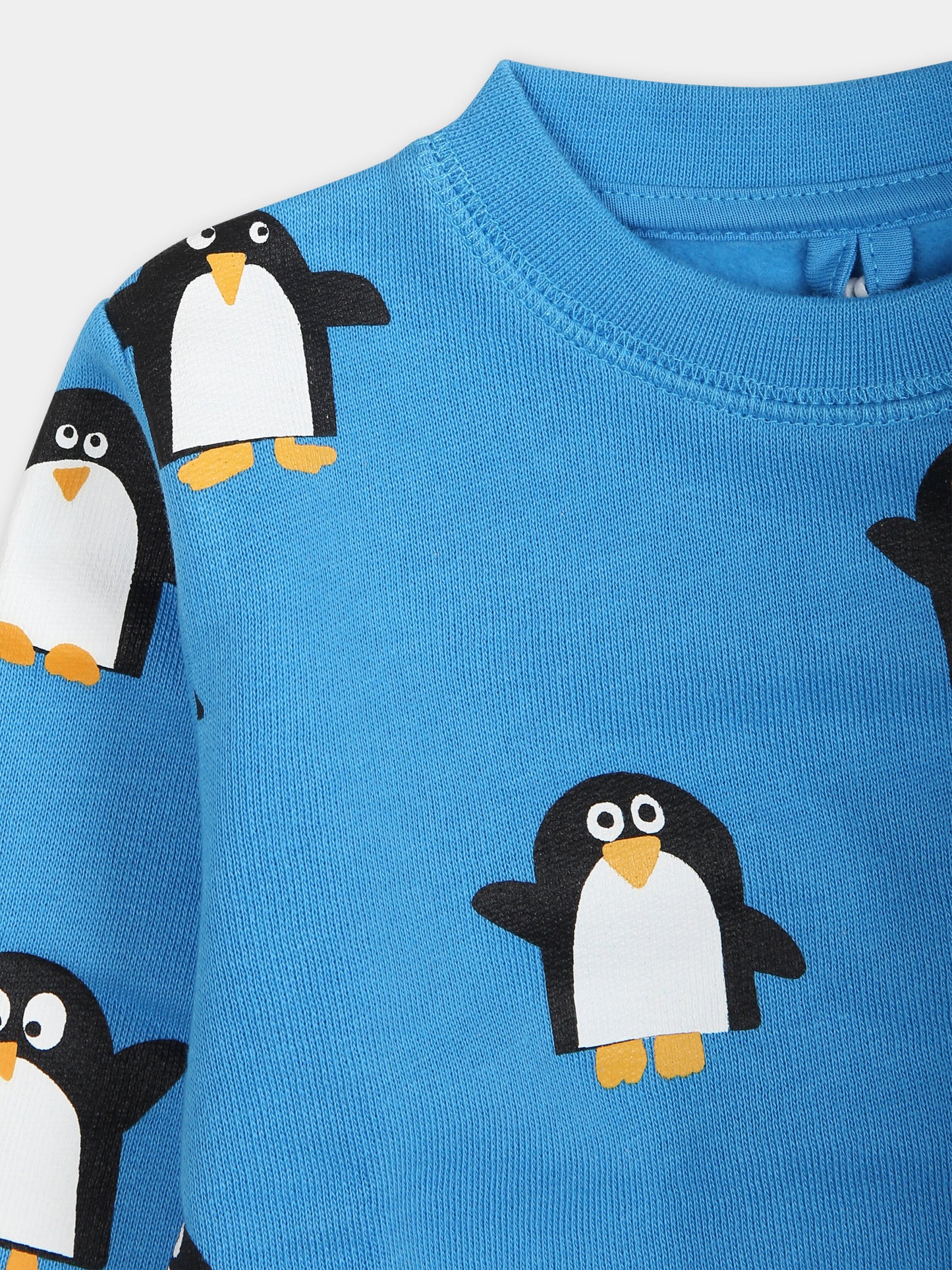 Felpa azzurra per neonato con pinguini all-over,Stella Mccartney Kids,TT4650Z1514 644MC