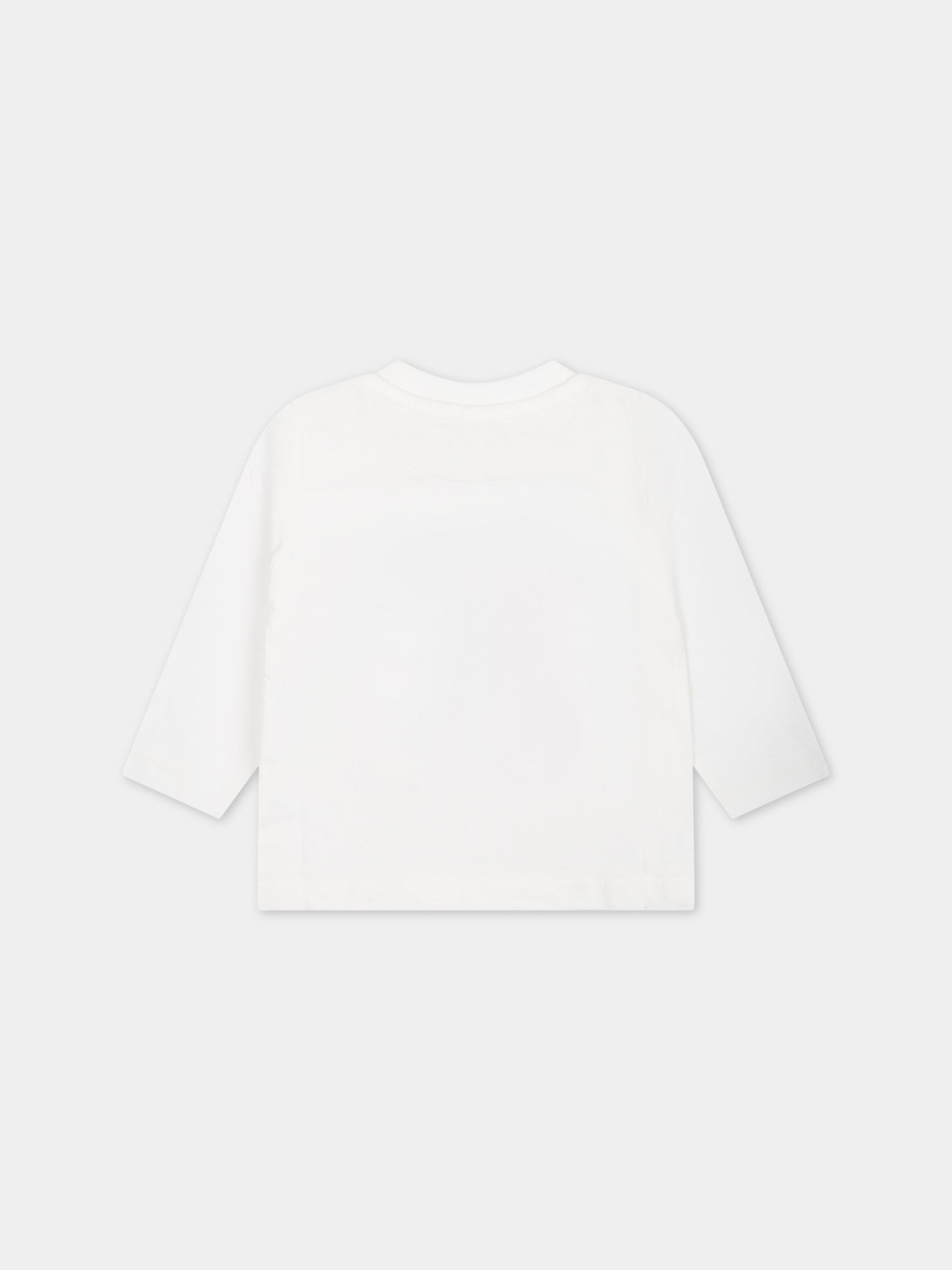 T-shirt avorio per neonata con stampa cuori,Stella Mccartney Kids,TT8060 Z0434 100