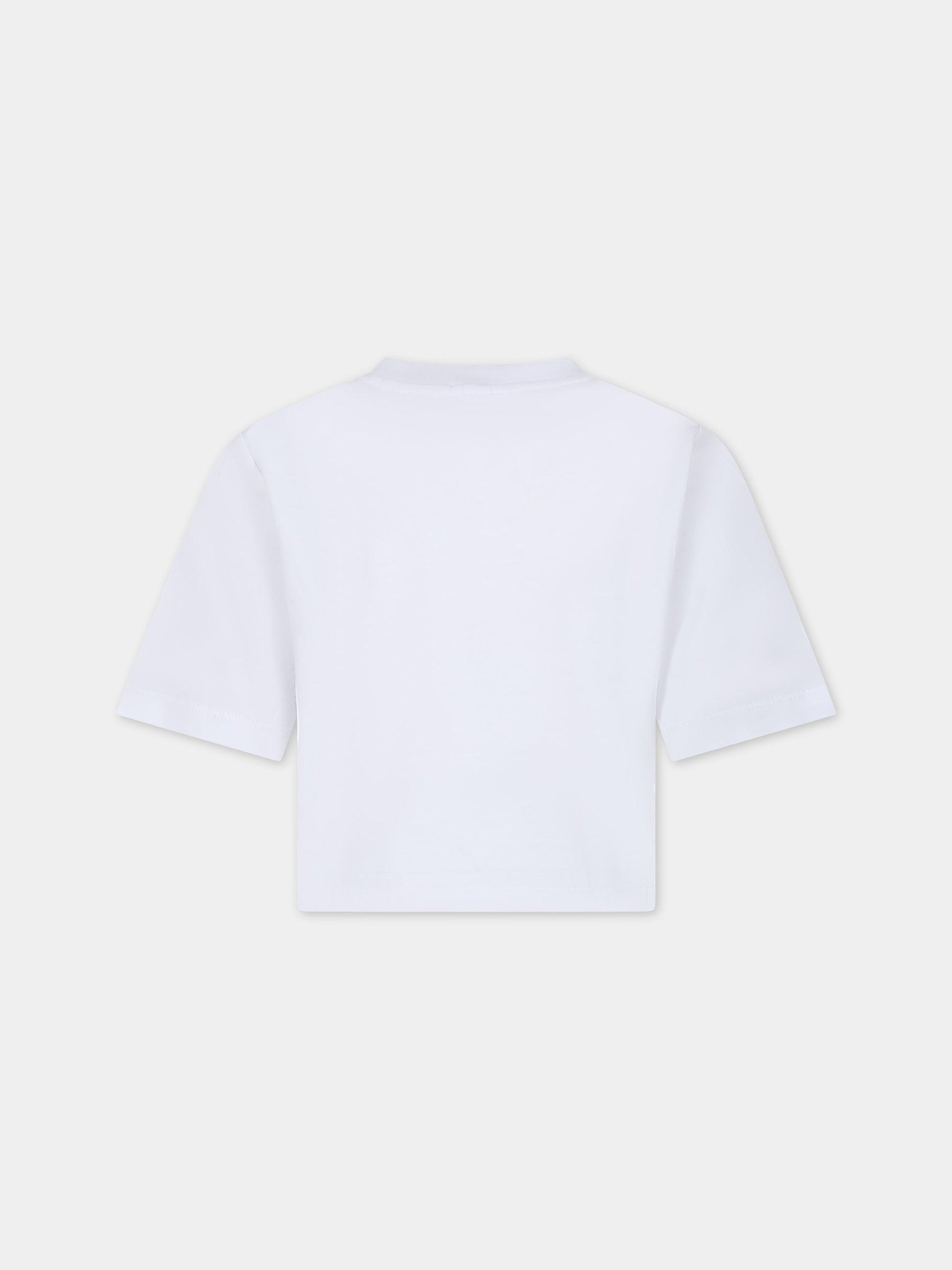 T-shirt bianca per bambina con stampa multicolor,Stella Mccartney Kids,TT8A31 Z0434 100