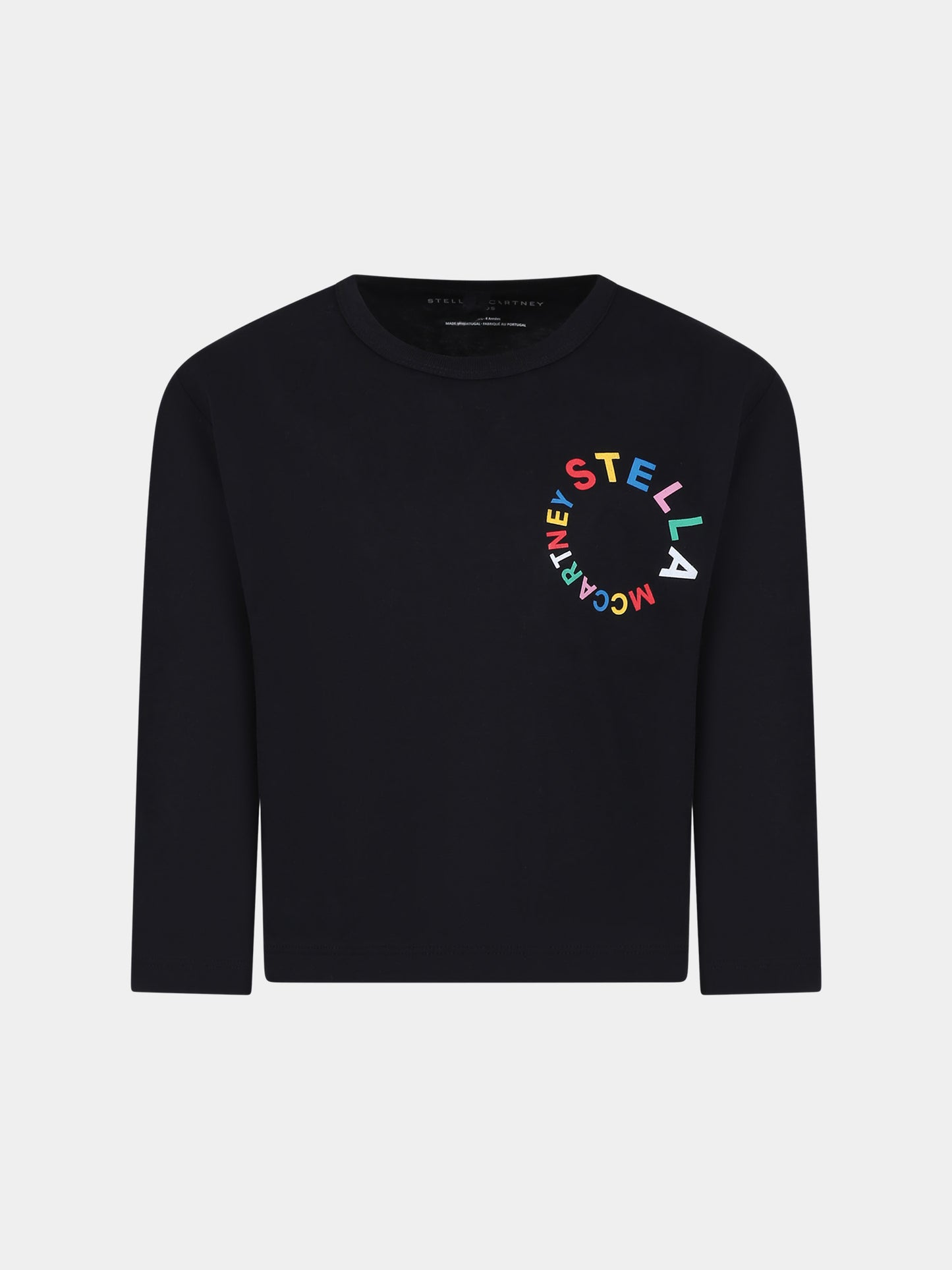 T-shirt nera per bambino con logo,Stella Mccartney Kids,TT8C70 Z0434 930