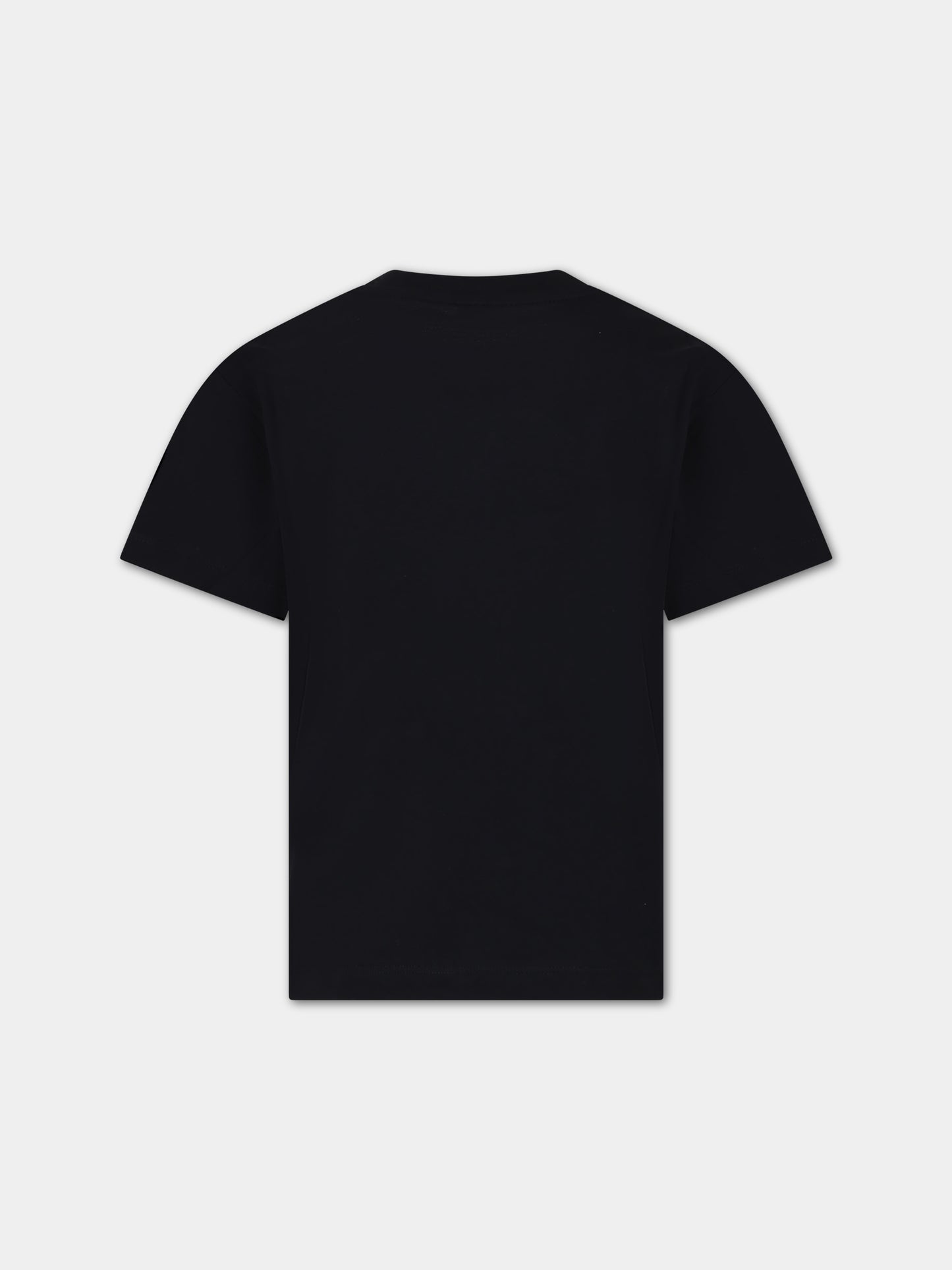 T-shirt nera per bambini con logo multicolor,Stella Mccartney Kids,TT8S31 Z0434 930