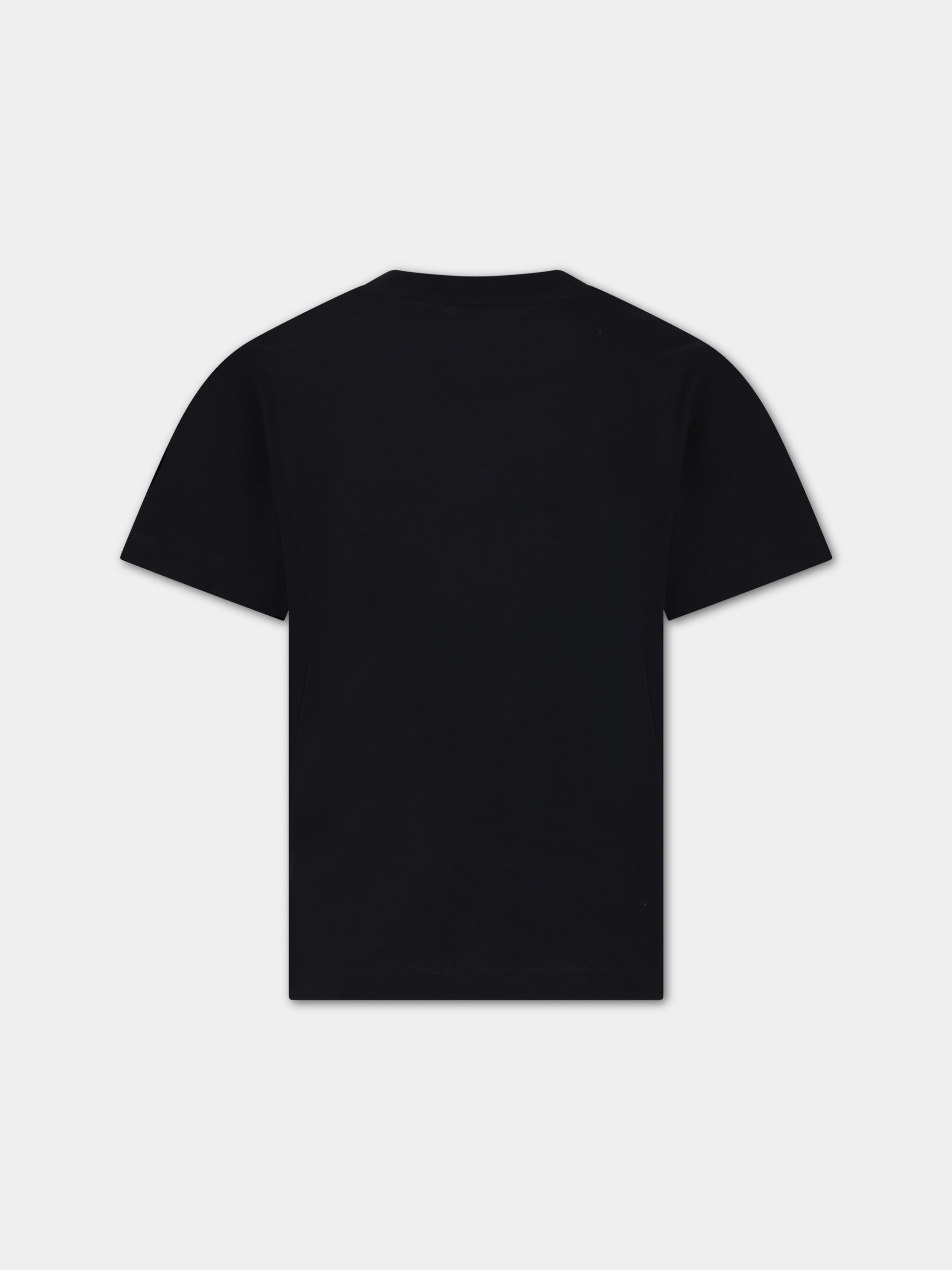 T-shirt nera per bambini con logo multicolor,Stella Mccartney Kids,TT8S31 Z0434 930