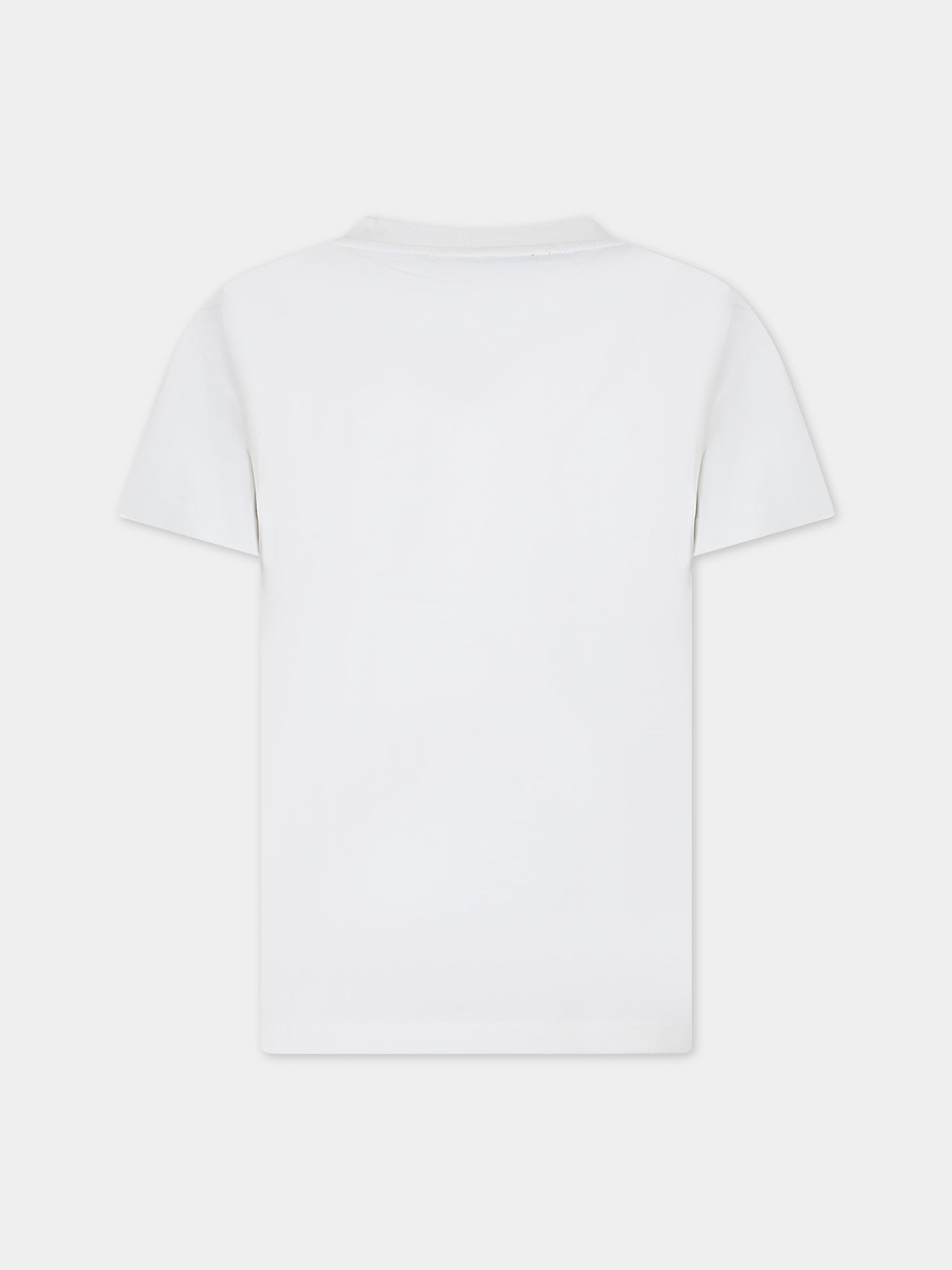 T-shirt bianca per bambina con logo,Balmain Kids,BT8P01 Z0057 102