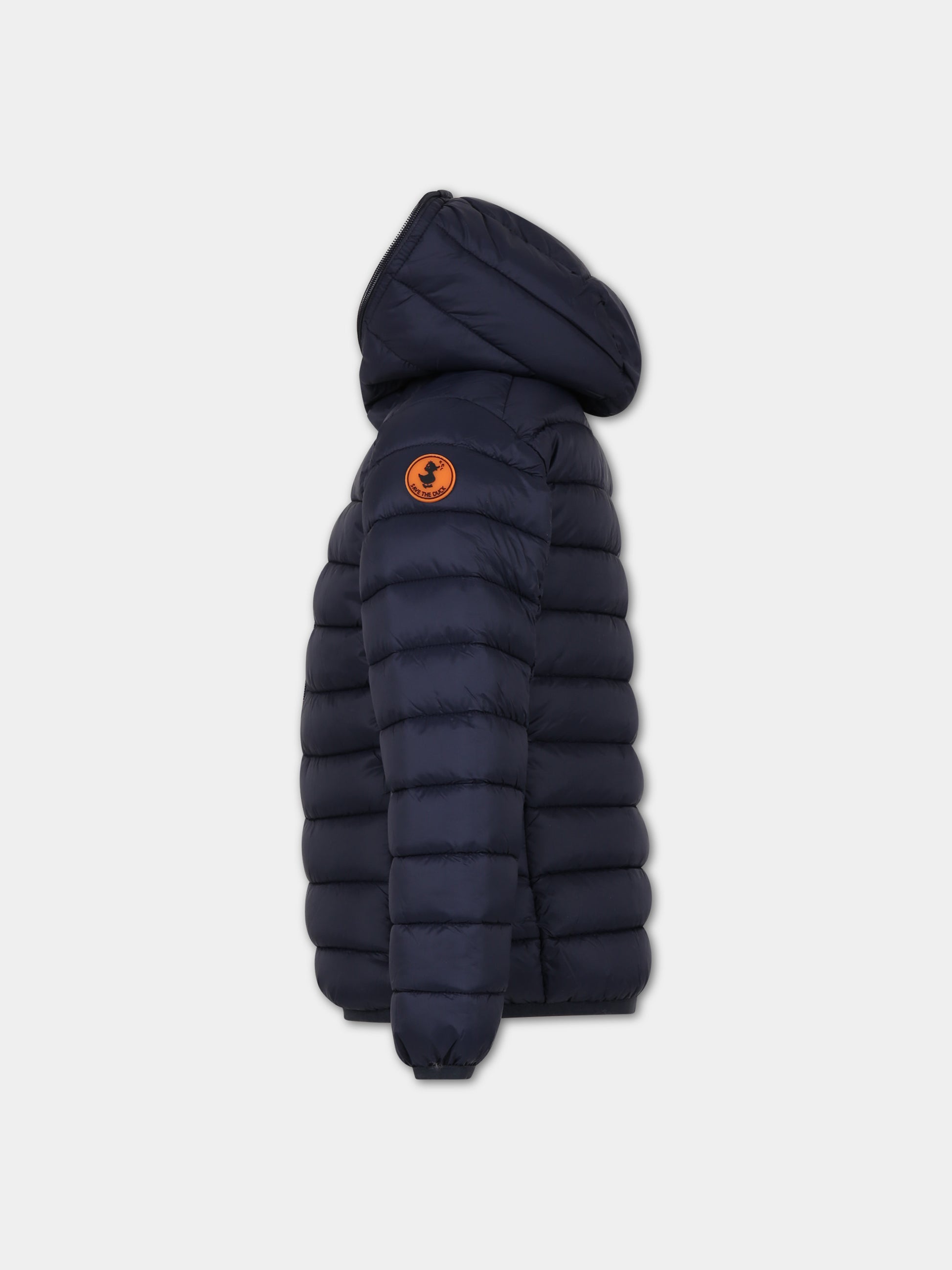 Piumino Giga blu per bambino con logo,Save The Duck Kids,J32310G GIGA17 90010