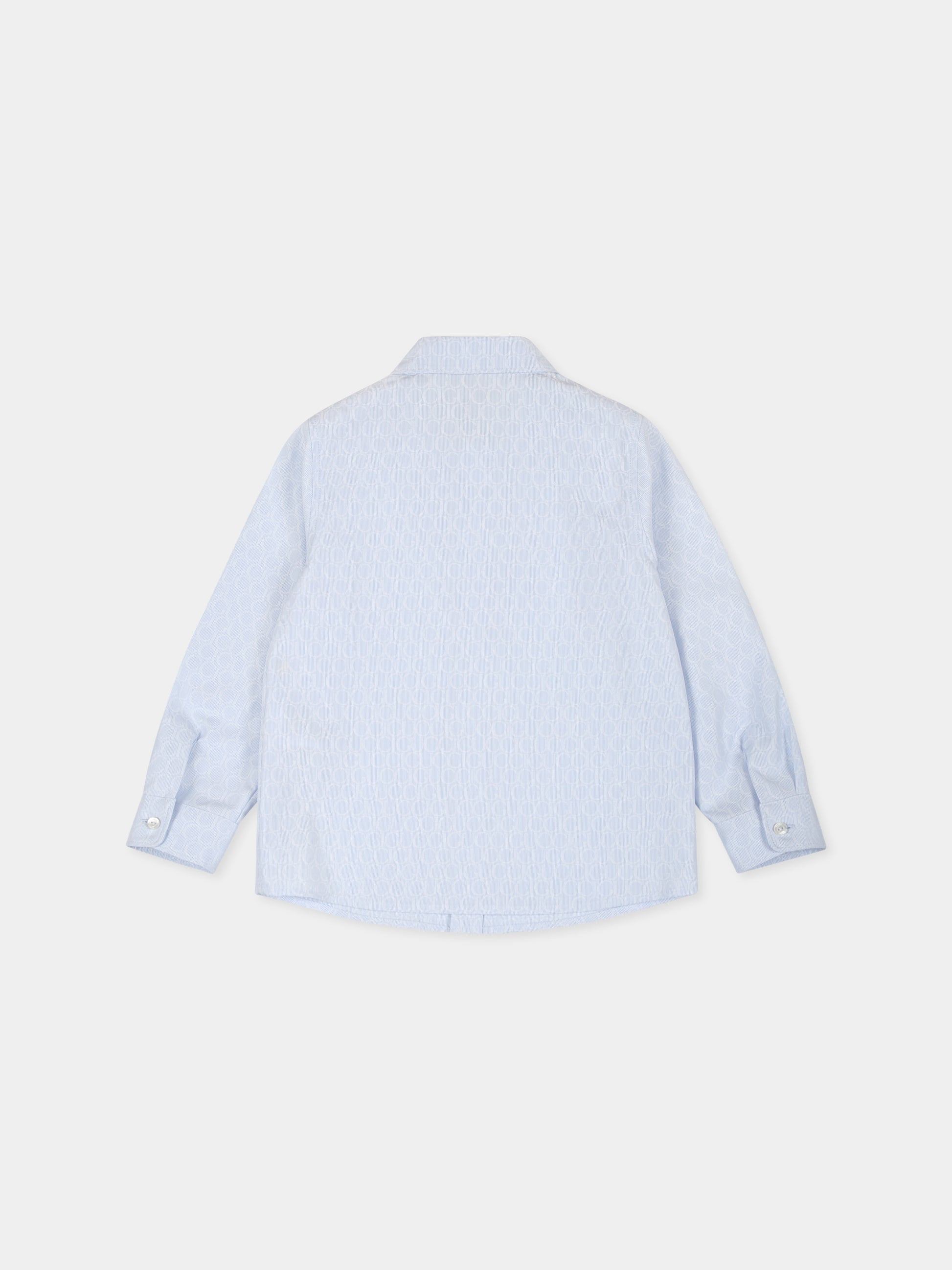 Camicia celeste per neonato con logo Gucci magazine,Gucci Kids,791255 XWA2D 4421