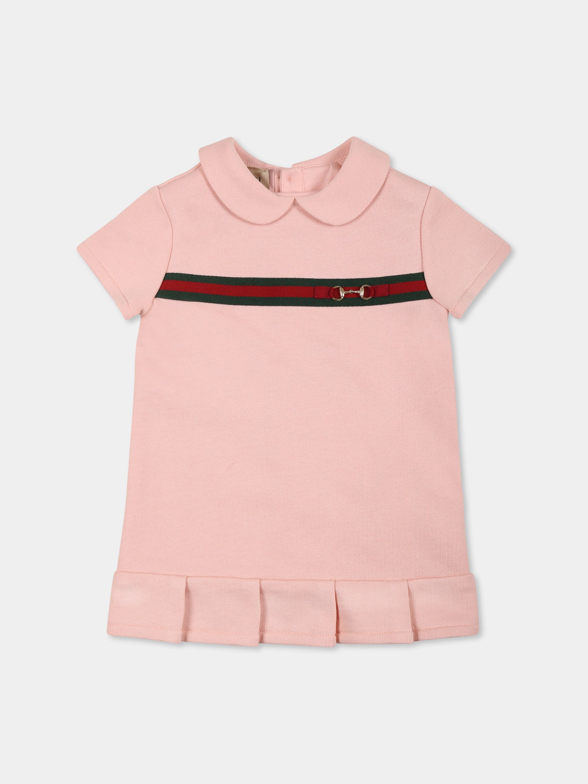 Vestito rosa per neonata con morsetto,Gucci Kids,787372 XJGPC 5658