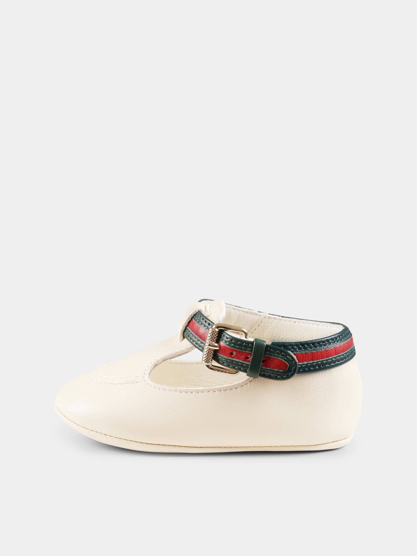 Occhi di bue avorio per neonati con dettaglio Web,Gucci Kids,793040 1D730 9553