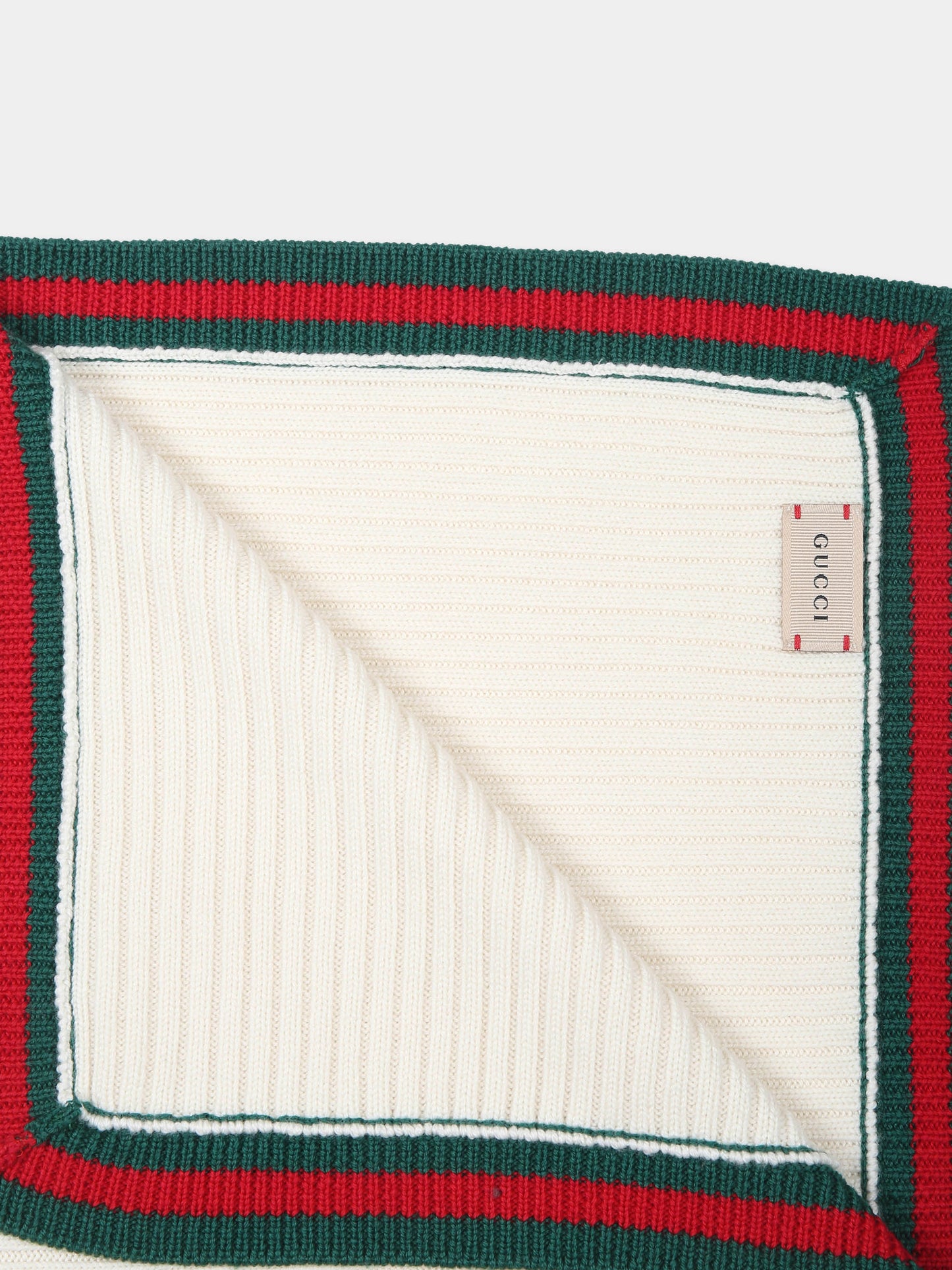 Coperta avorio per neonati con dettaglio Web,Gucci Kids,793469 3K206 9166