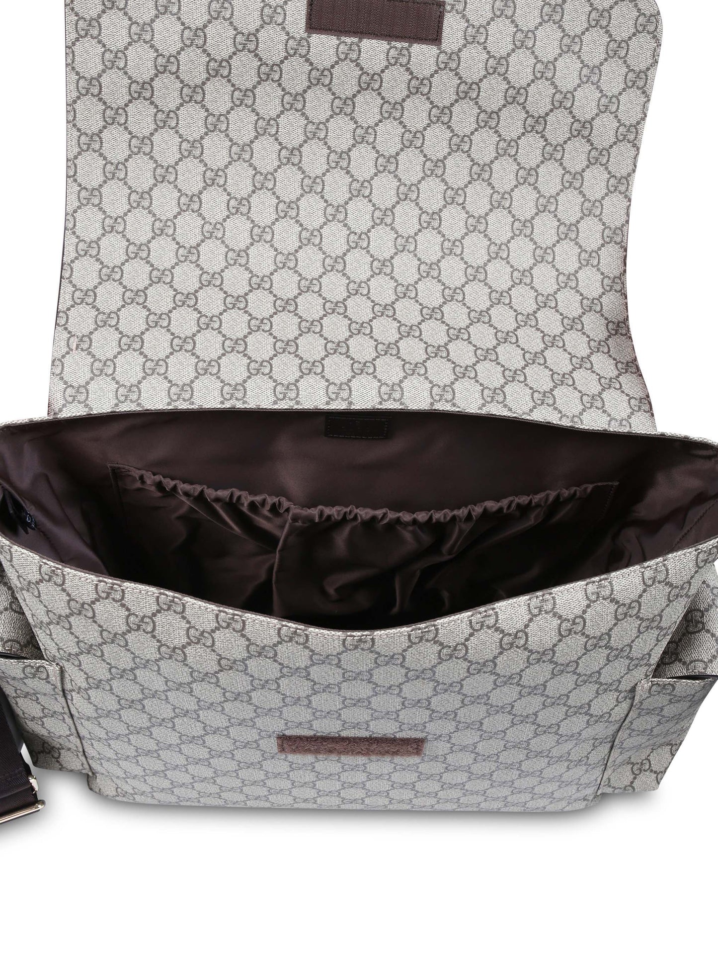 Borsa mamma beige ed ebano con GG Supreme,Gucci Kids,211131 KGDIG 8588