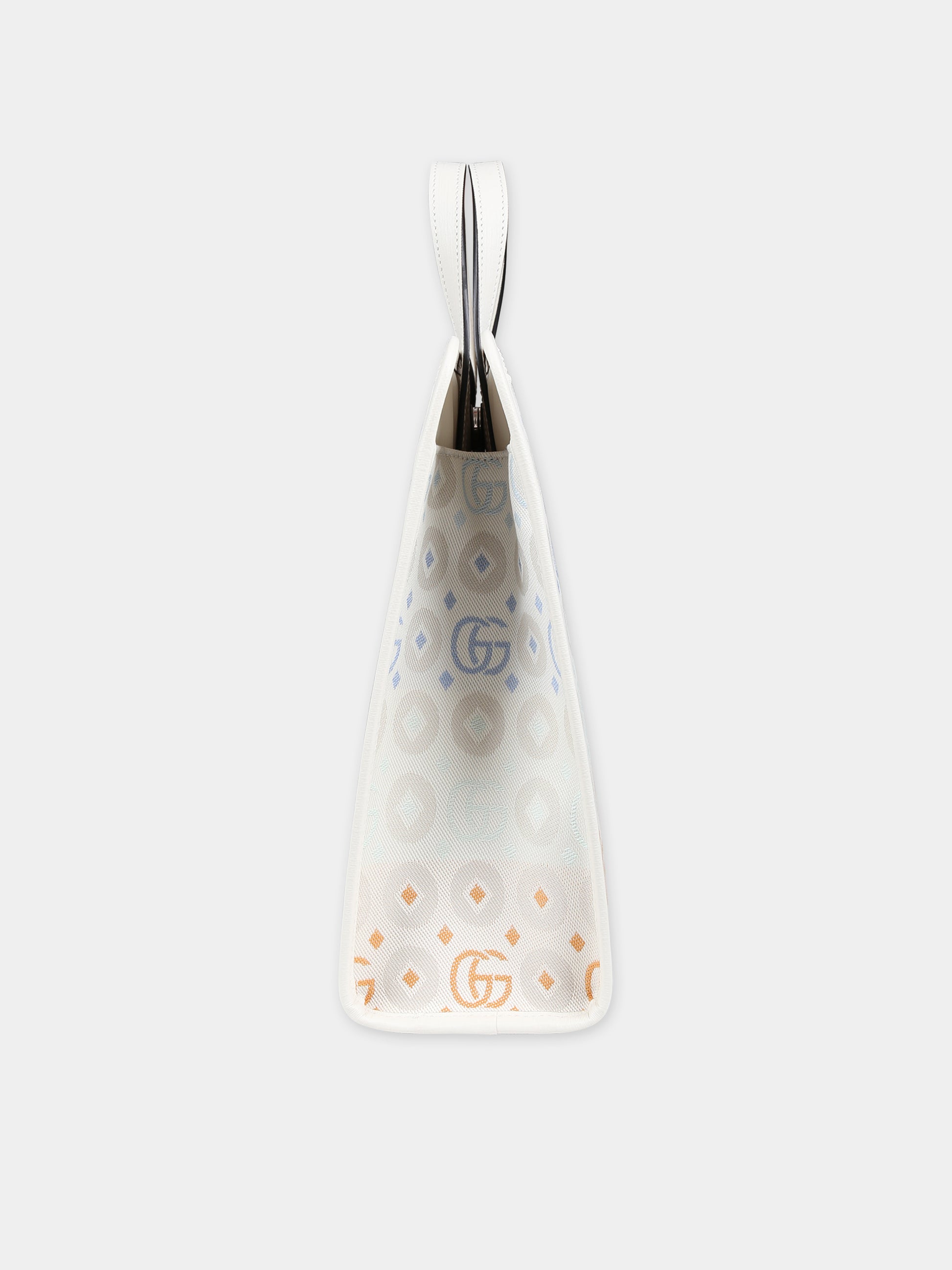 Borsa avorio per bambina con doppia G,Gucci Kids,605614 FADEM 8444