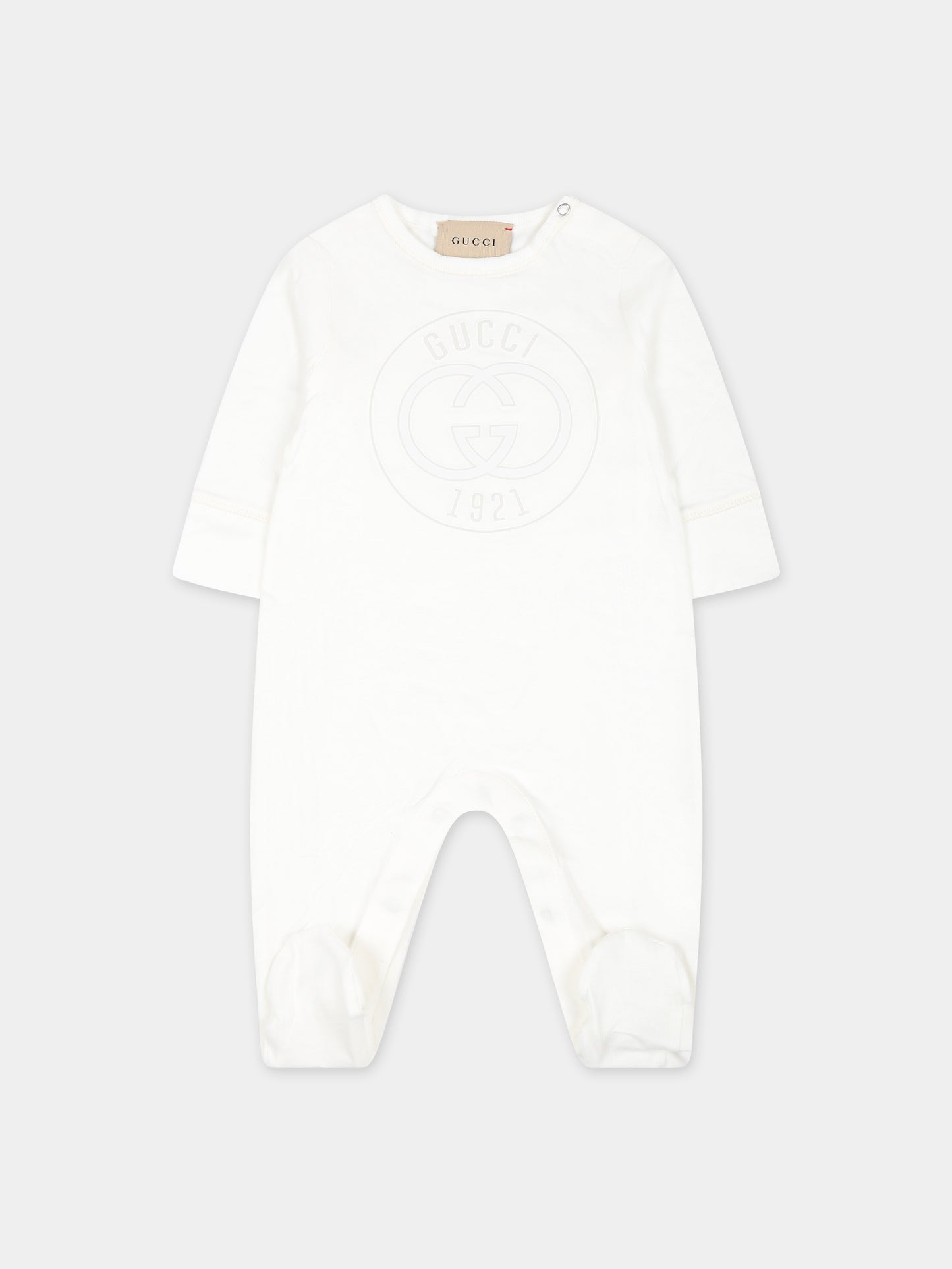 Tutina avorio per neonati con incrocio GG,Gucci Kids,790163 XJGJC 9214