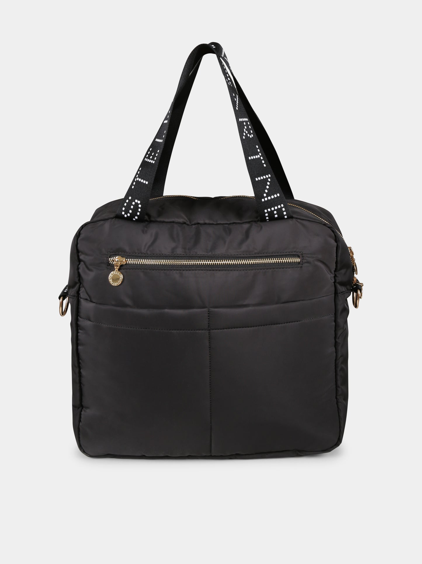 Black changing bag for babykids with logo