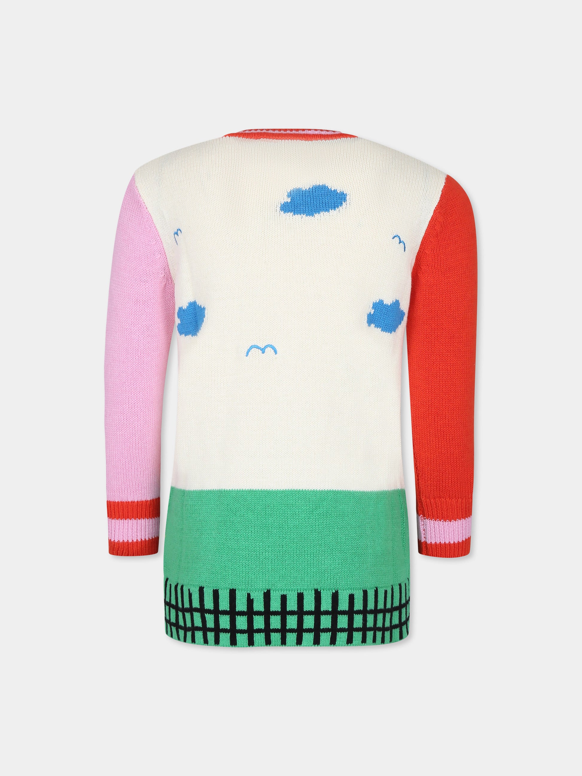 Vestito avorio per bambina con paesaggio,Stella Mccartney Kids,TV1A20 Z1528 999