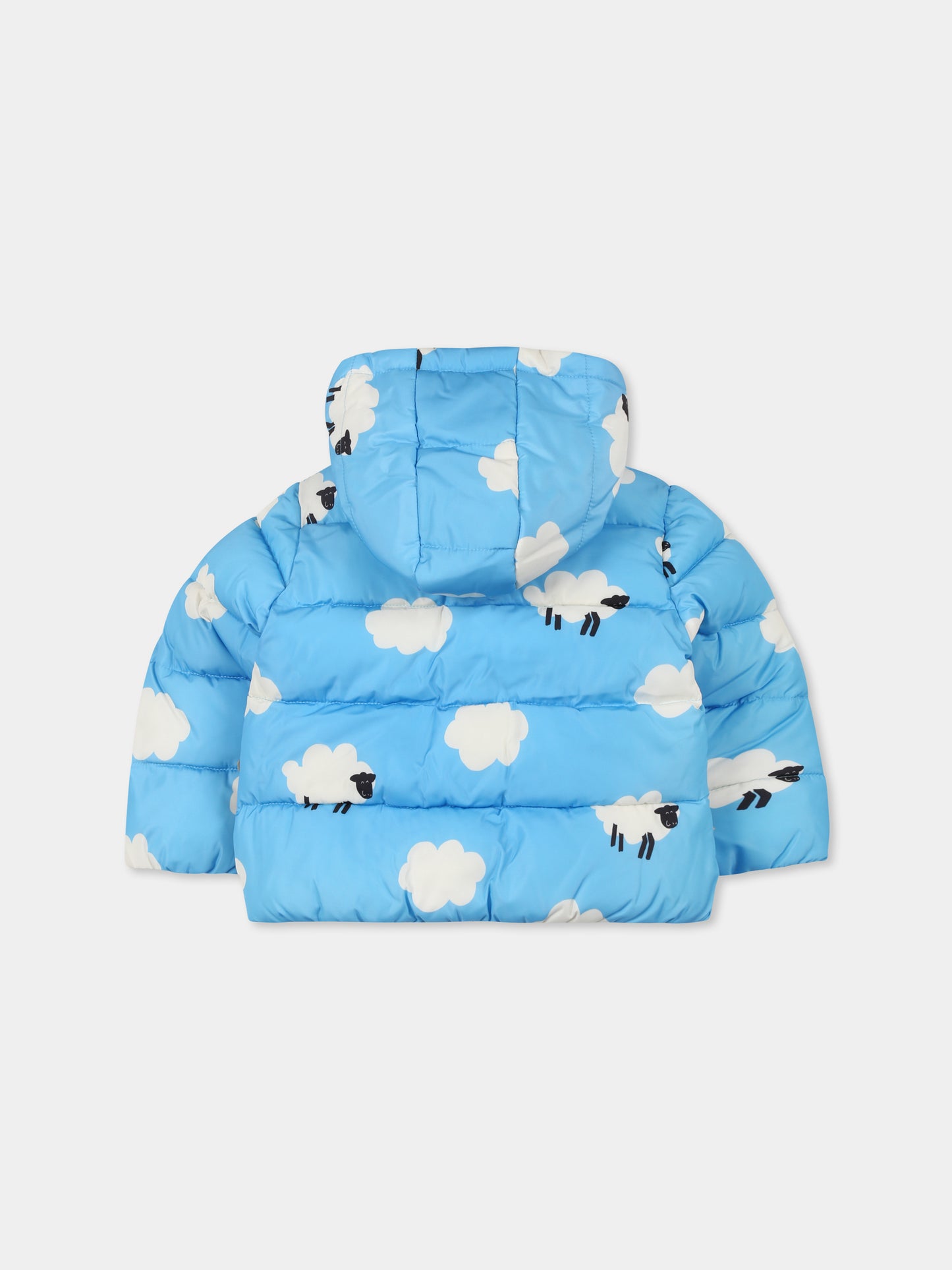 Piumino celeste per neonati con nuvole e ppecore,Stella Mccartney Kids,TV2557 Z2258 630MC