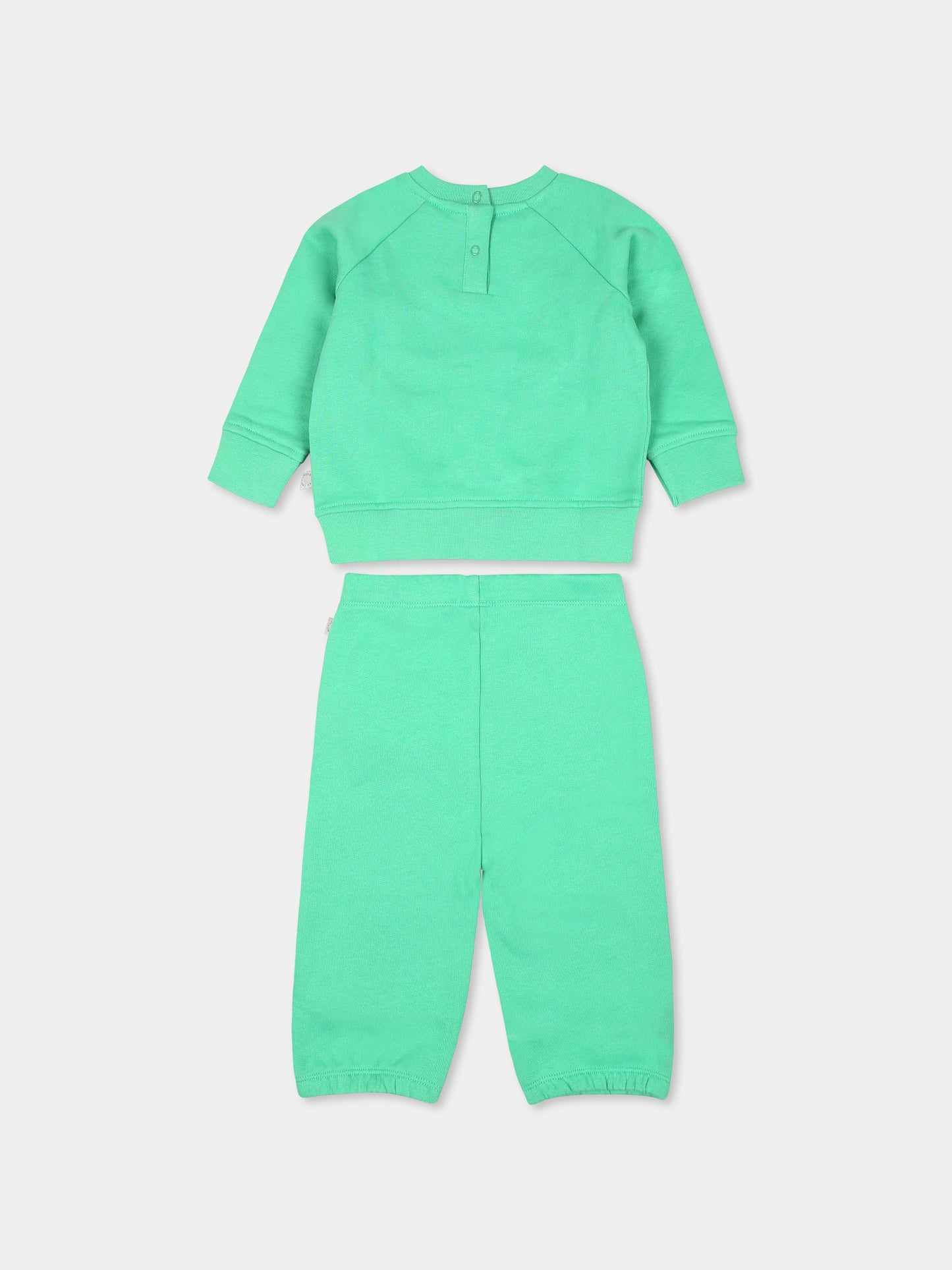 Completo verde per  neonati  con stampa animali,Stella Mccartney Kids,TV3540 Z0453 747