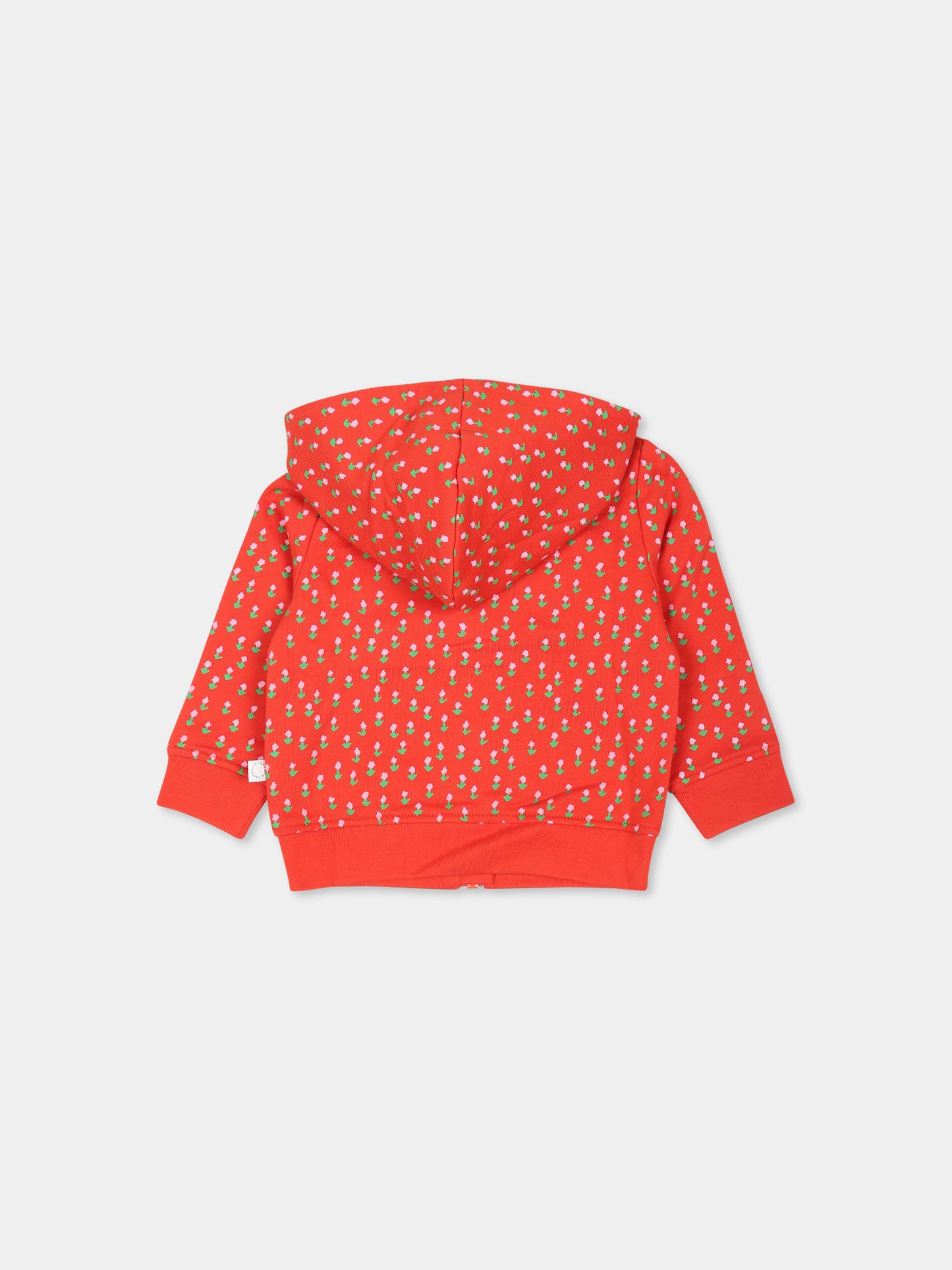 Felpa rossa per neonata con galline e fiori,Stella Mccartney Kids,TV4050 Z2094 421MC