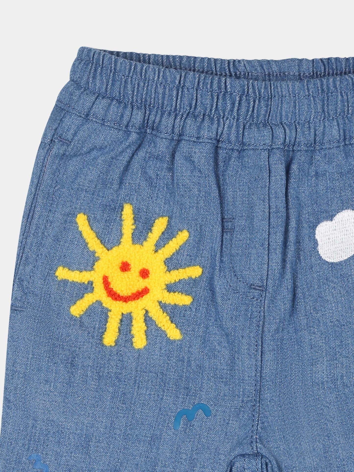 Jeans blu per neonata con sole,Stella Mccartney Kids,TV6120 Z0161 601