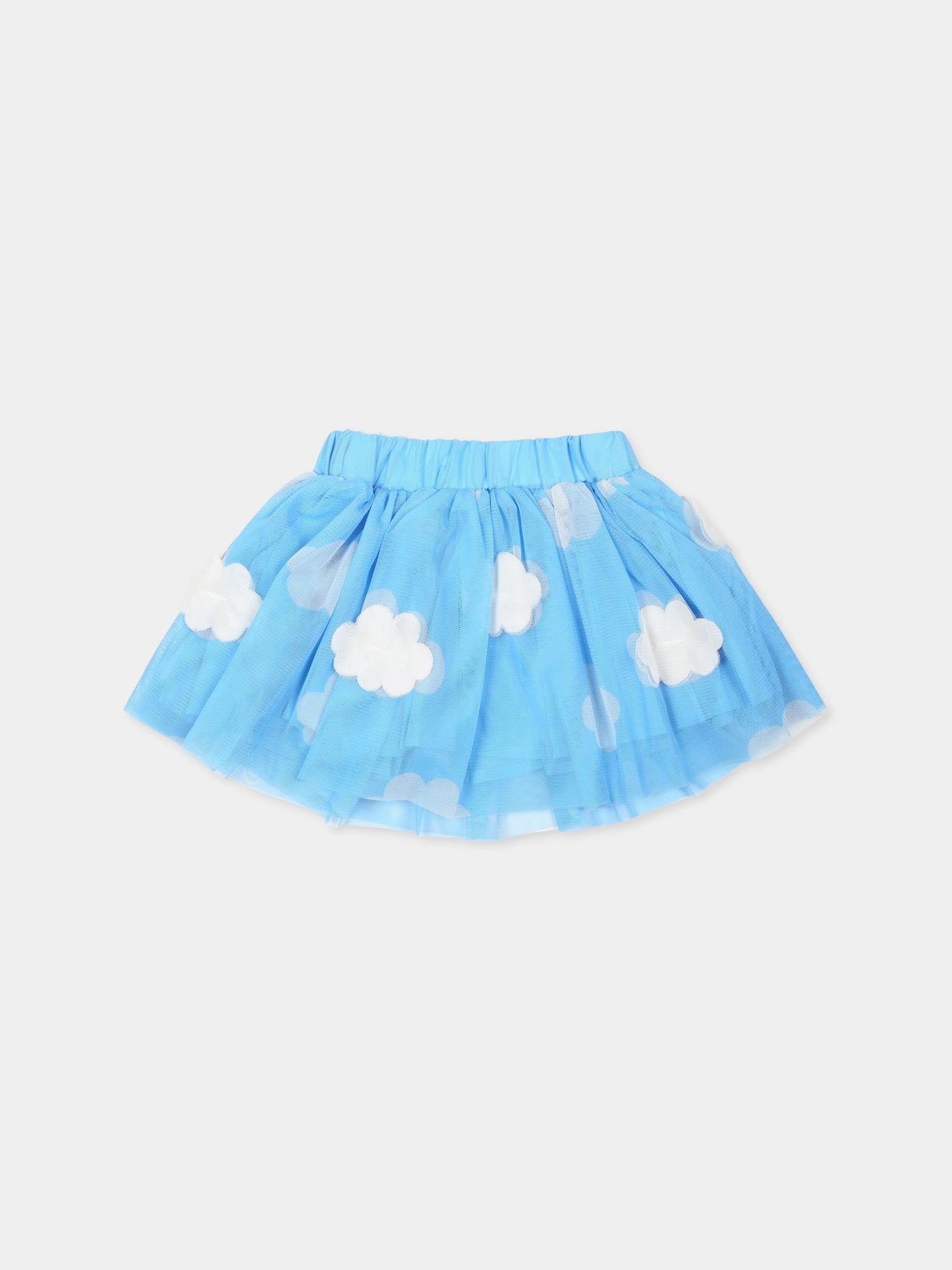 Gonna azzurra per neonata con nuvole,Stella Mccartney Kids,TV7021 Z2108 630BC