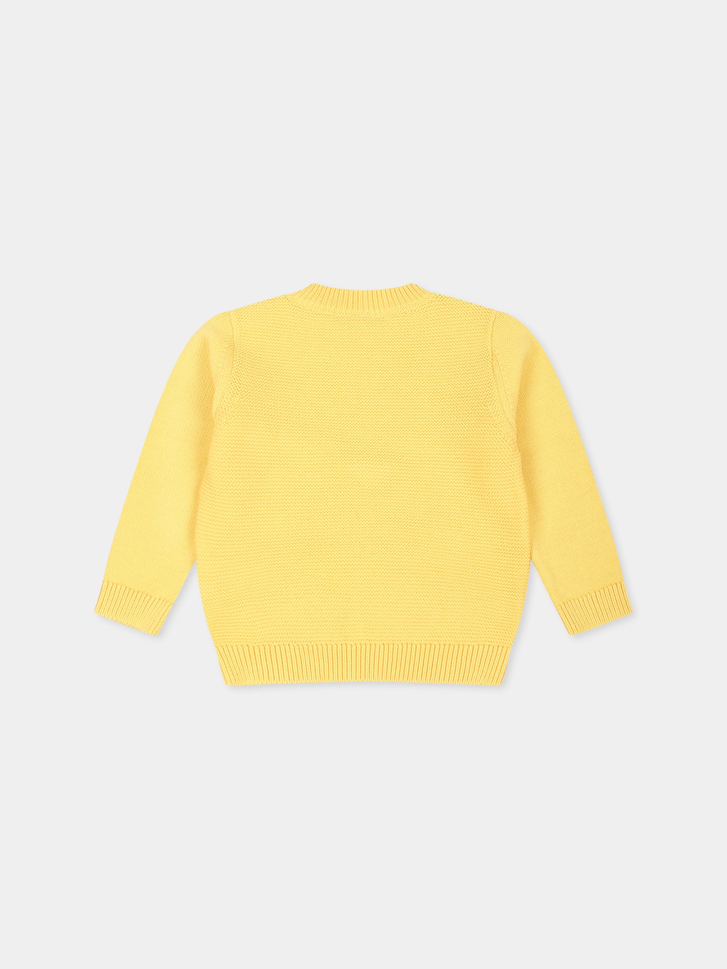 Maglione giallo per neonato con pulcino,Stella Mccartney Kids,TV9570 Z2423 226