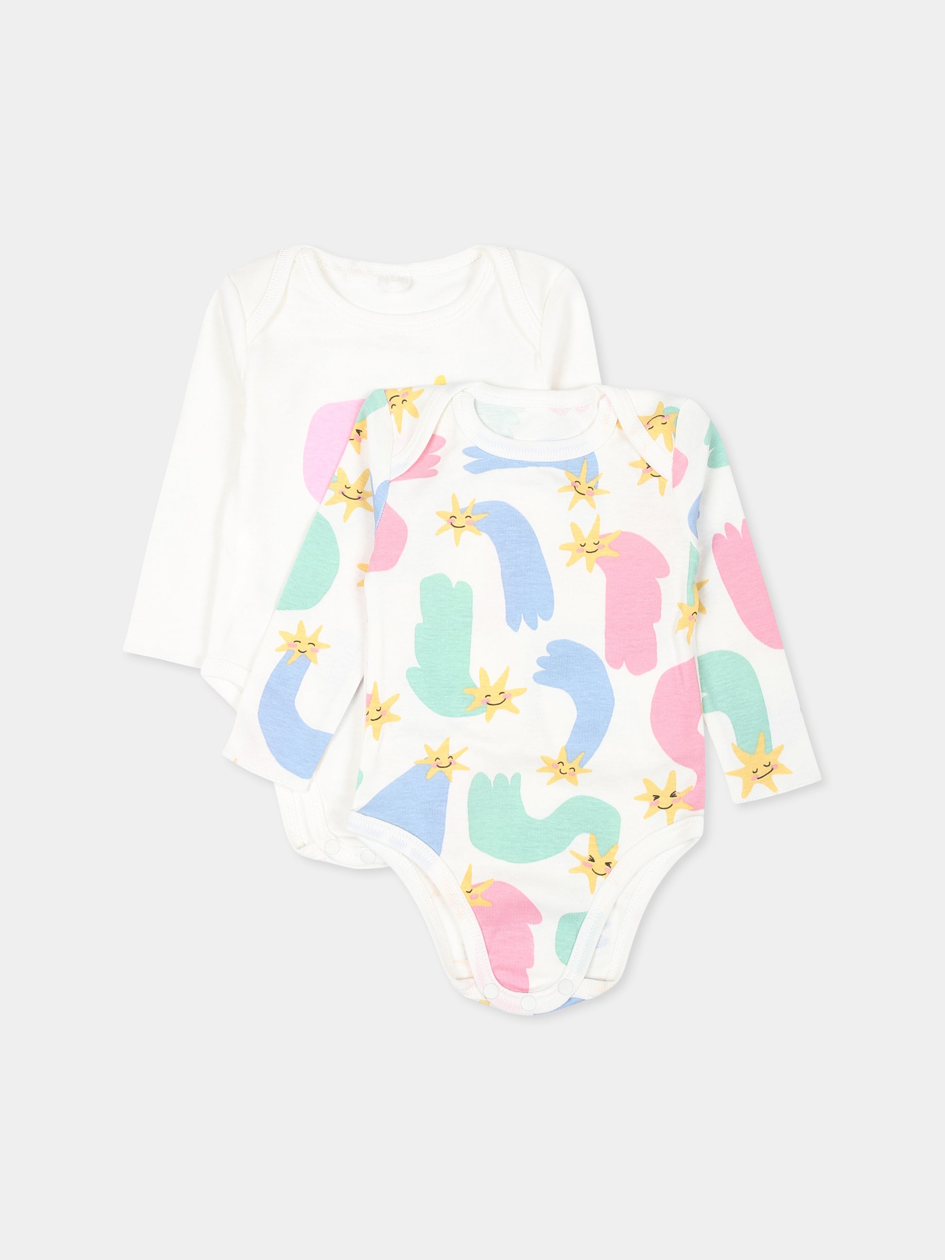 Set body avorio per neonata con stelle e logo,Stella Mccartney Kids,TVB020 Z2272 101MC