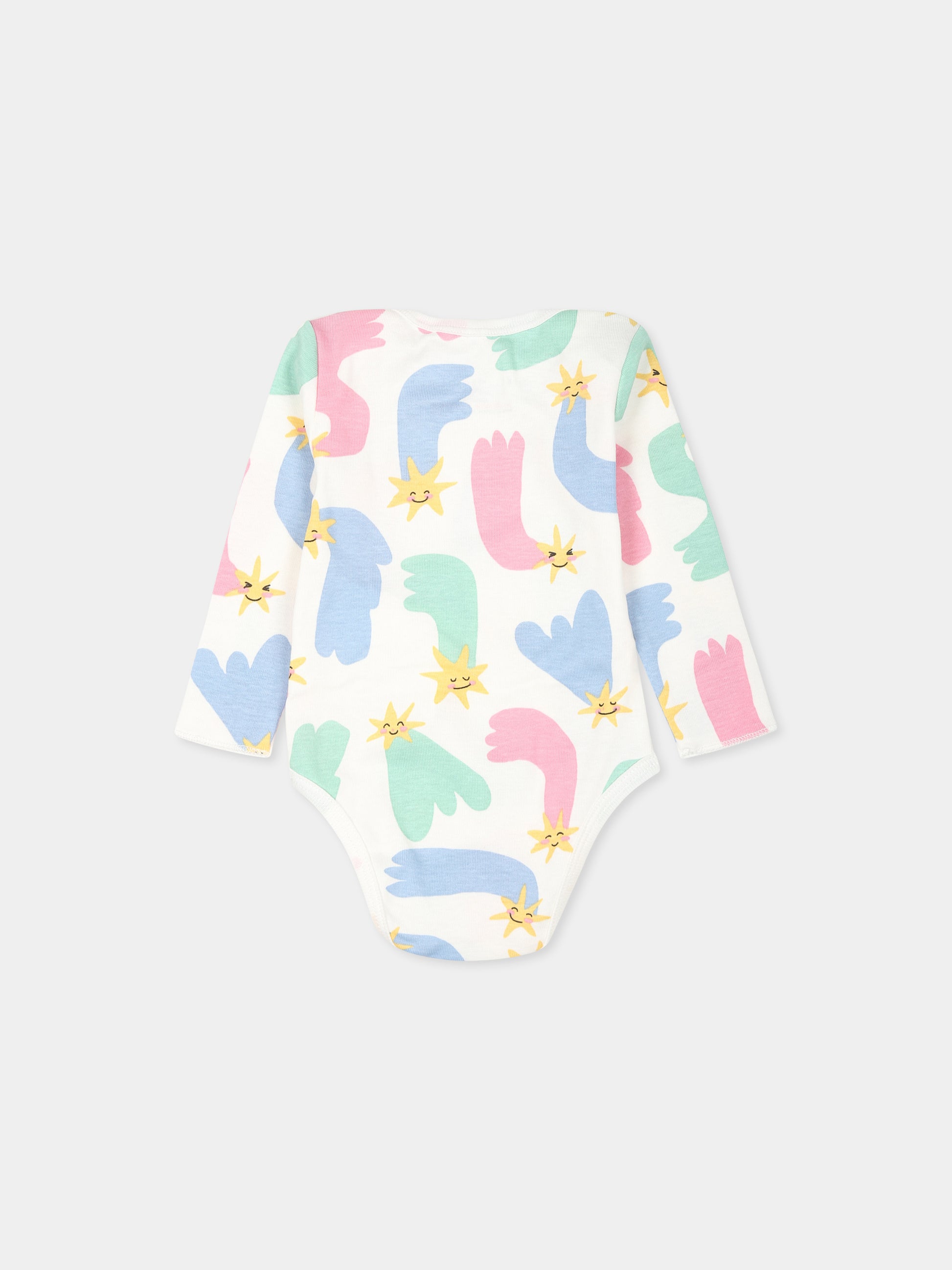 Set body avorio per neonata con stelle e logo,Stella Mccartney Kids,TVB020 Z2272 101MC